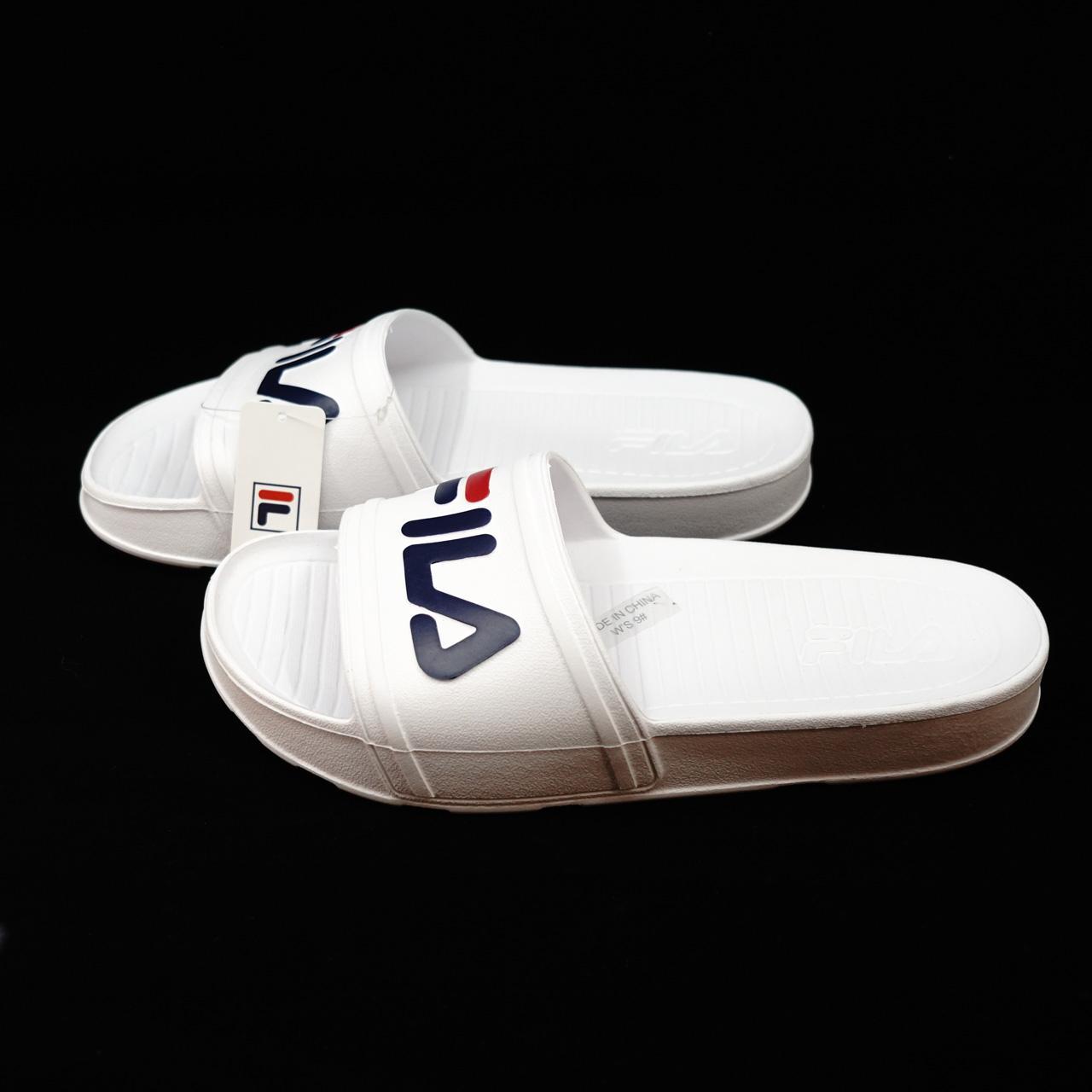 Fila white clearance slides