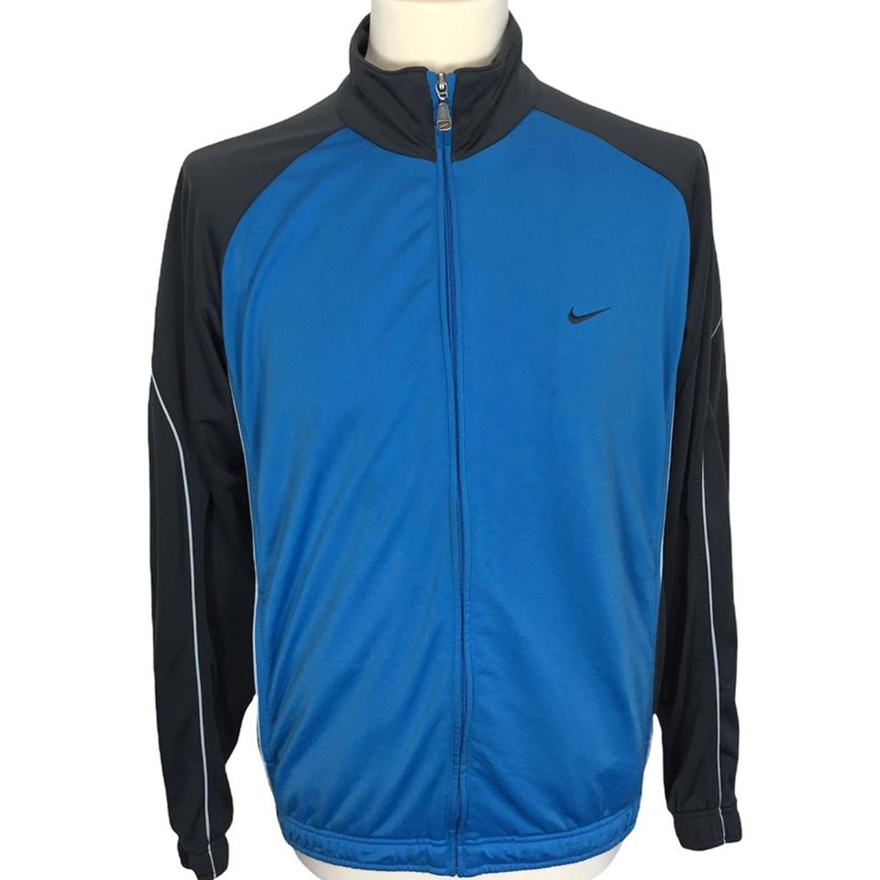 Nike Blue/Grey Track Jacket Mens Medium Good vintage... Depop