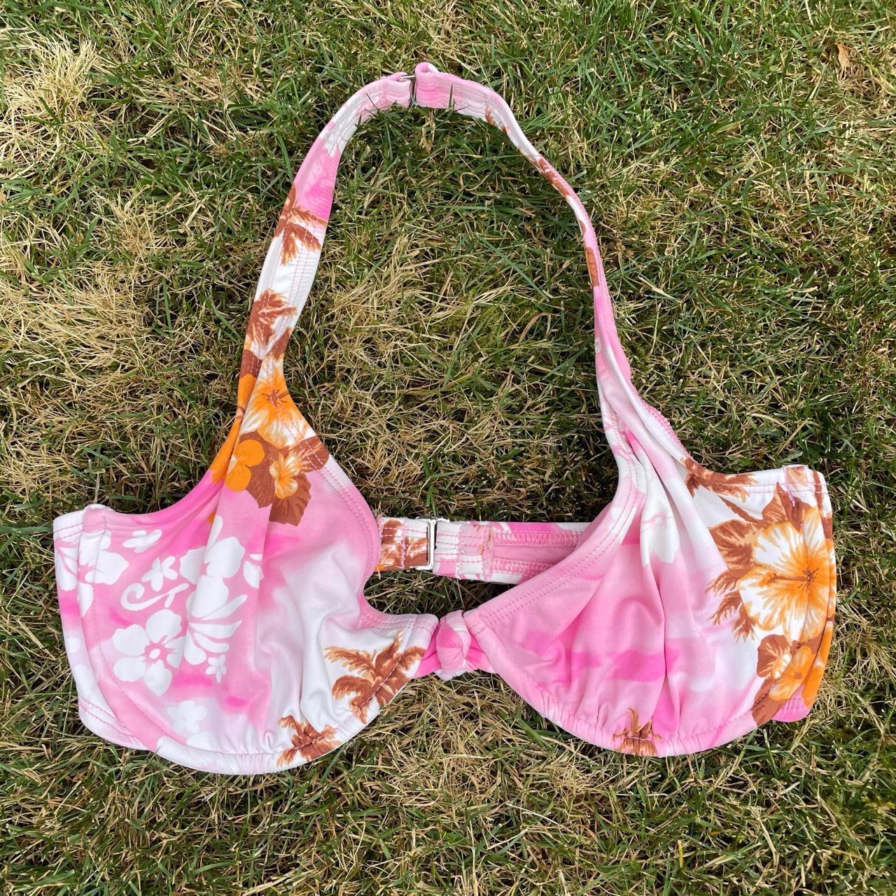 Esprit Women's Pink and White Bikiniandtankinitops Depop
