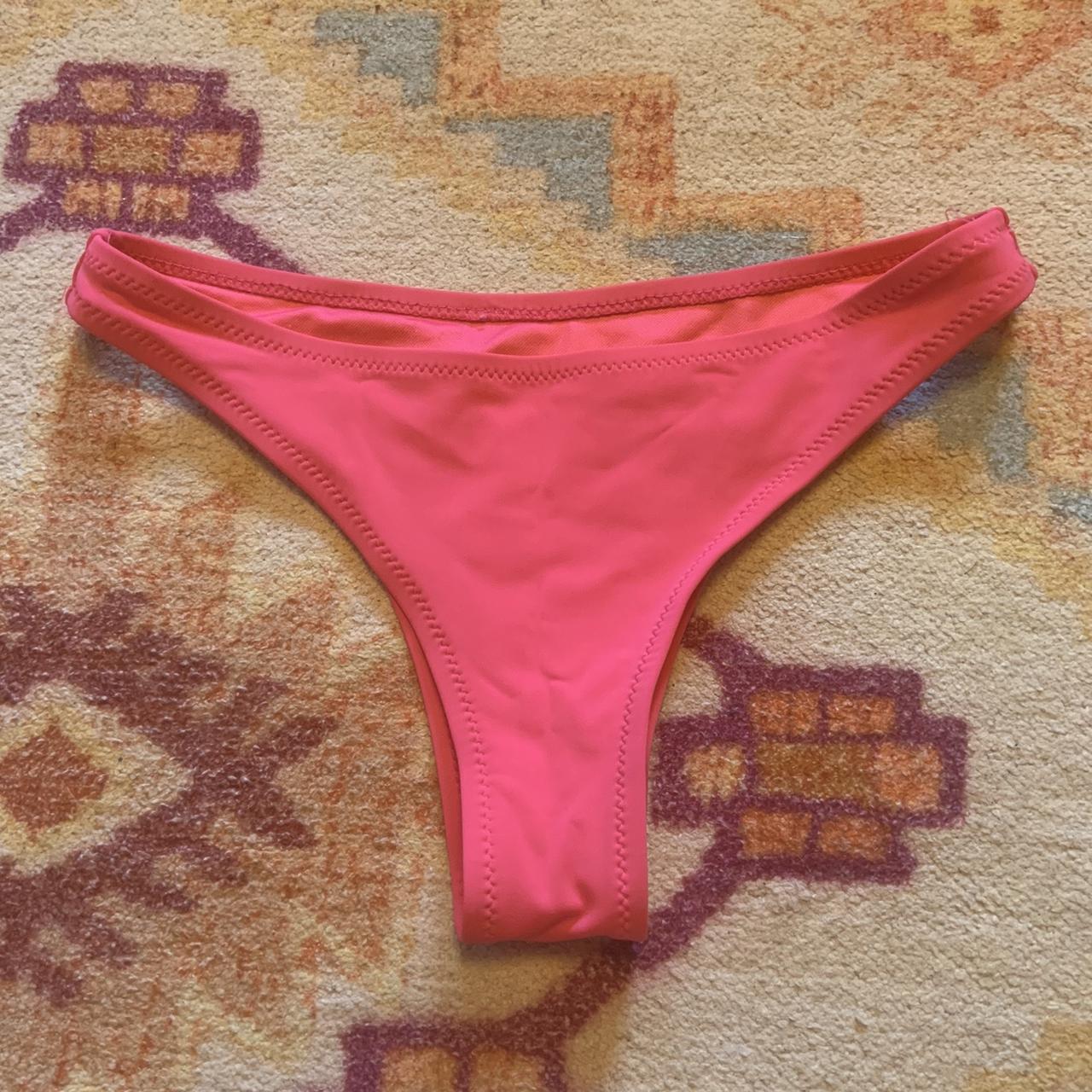 Hot pink bikini bottoms. No major flaws. Waist... - Depop