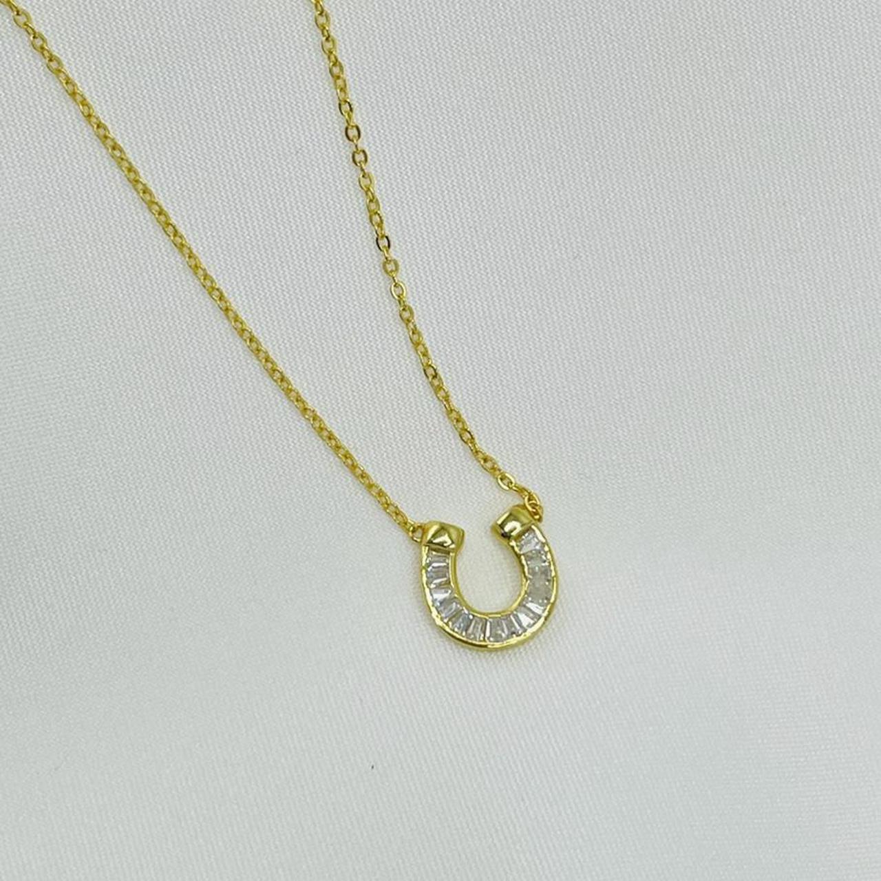 Lucky Horseshoe Pendant Necklace ~Gold Plated... - Depop