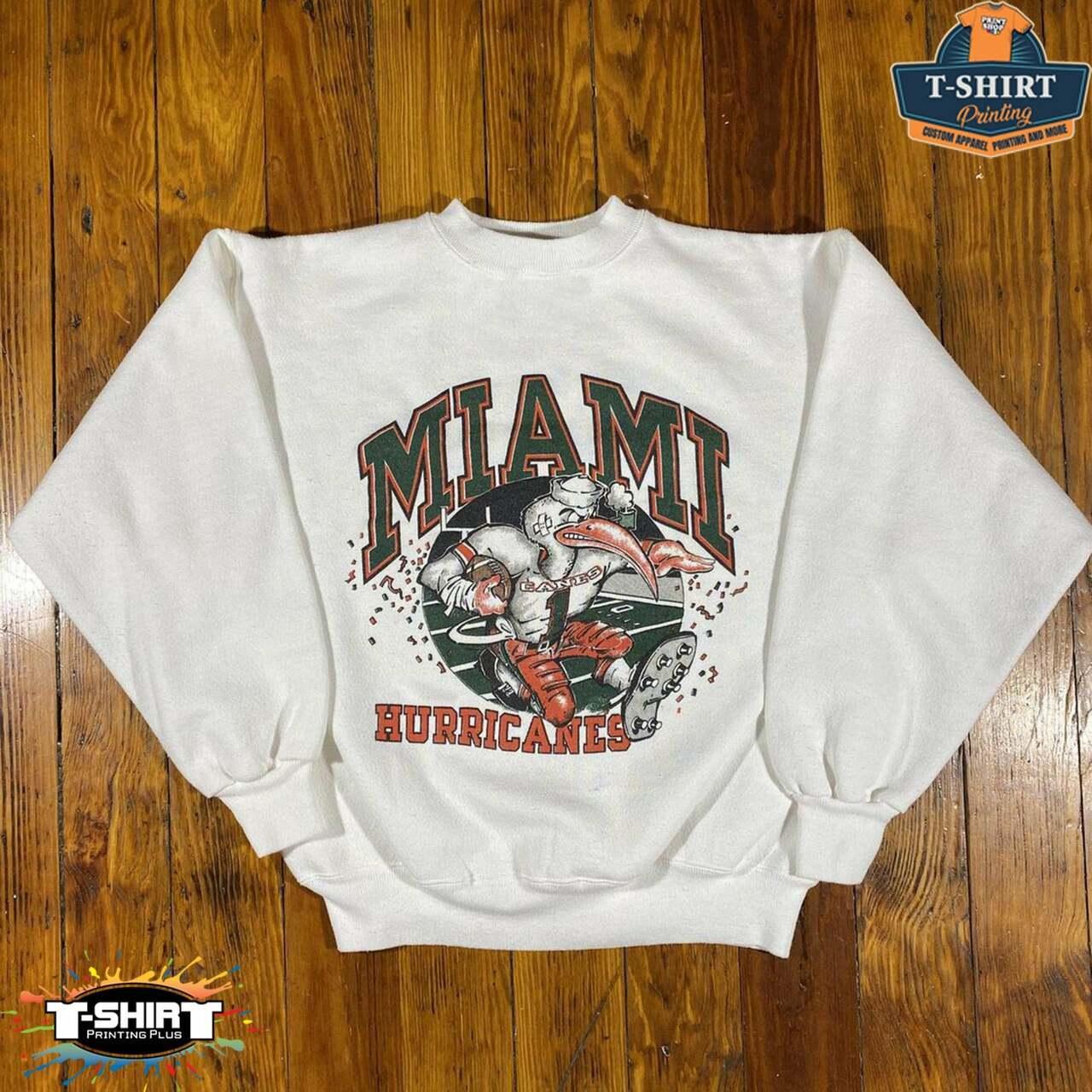 Vintage NCAA Miami Hurricanes Crew Neck Sweatshirt