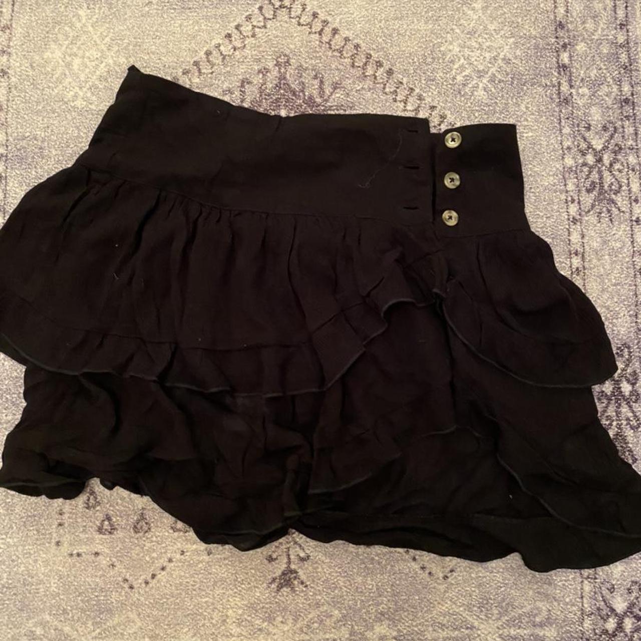 black ruffle skirt xs