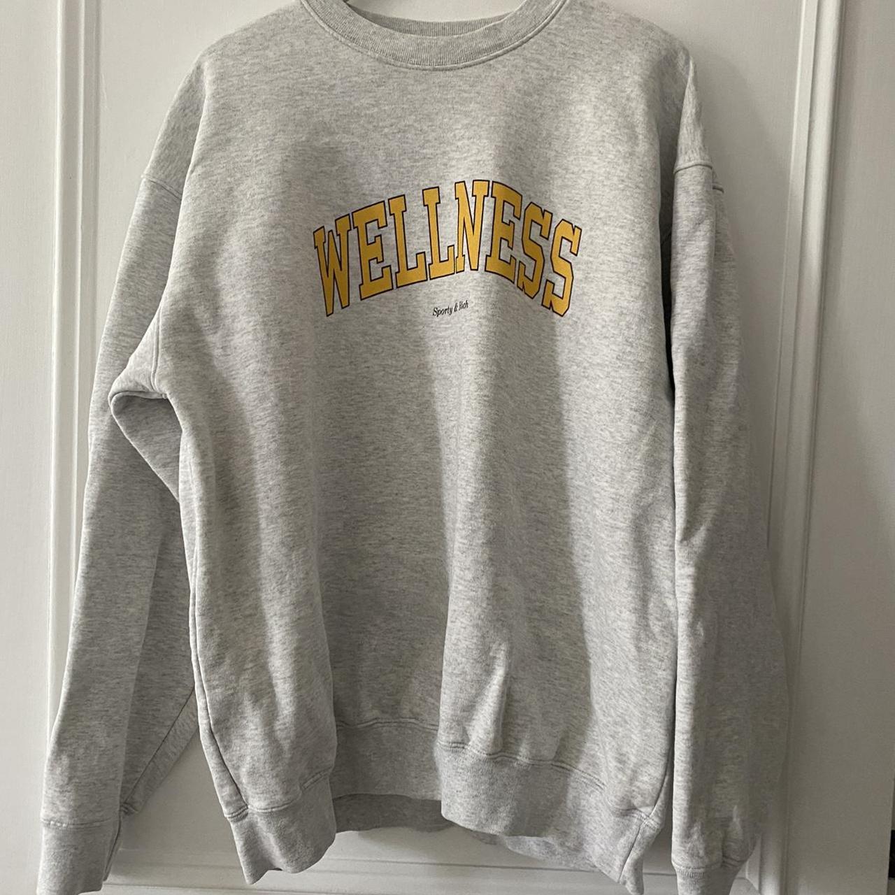 Sporty & Rich grey Wellness hoodie sweater... Depop