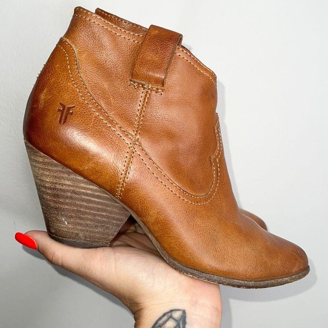 frye cognac booties