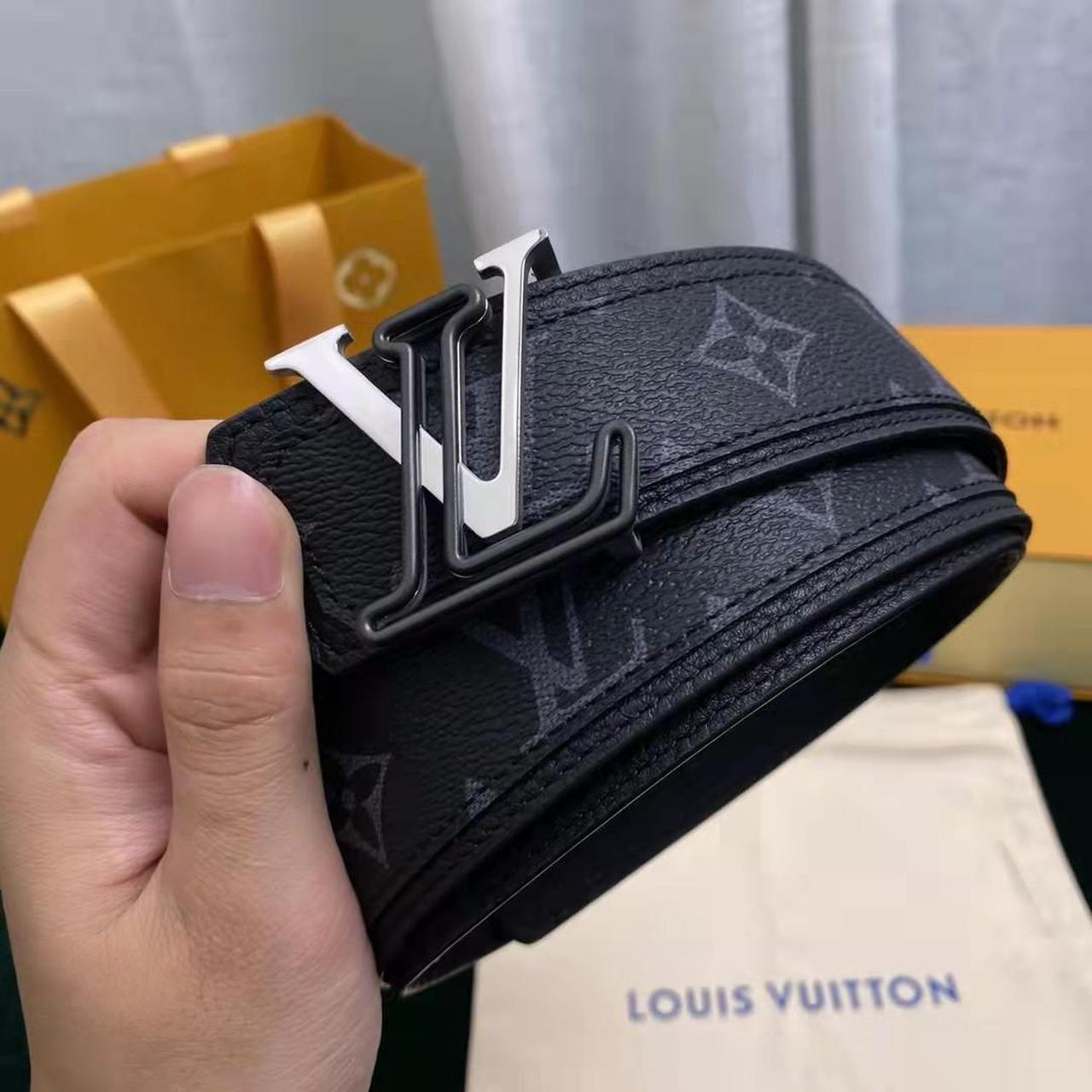 Black Louis Vuitton Belt Size 42/105 Holes are in - Depop