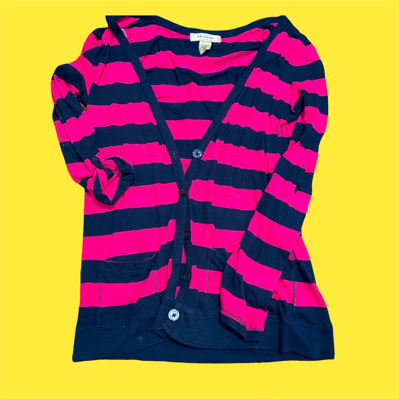 Arizona Jean Pink and Navy striped cardigan!