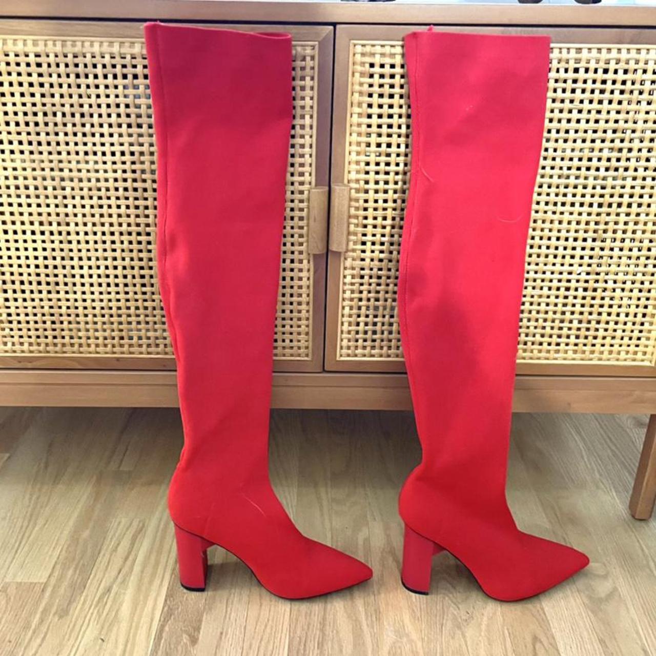 Cherry 🍒 red thigh high Zara Elastic/stretch