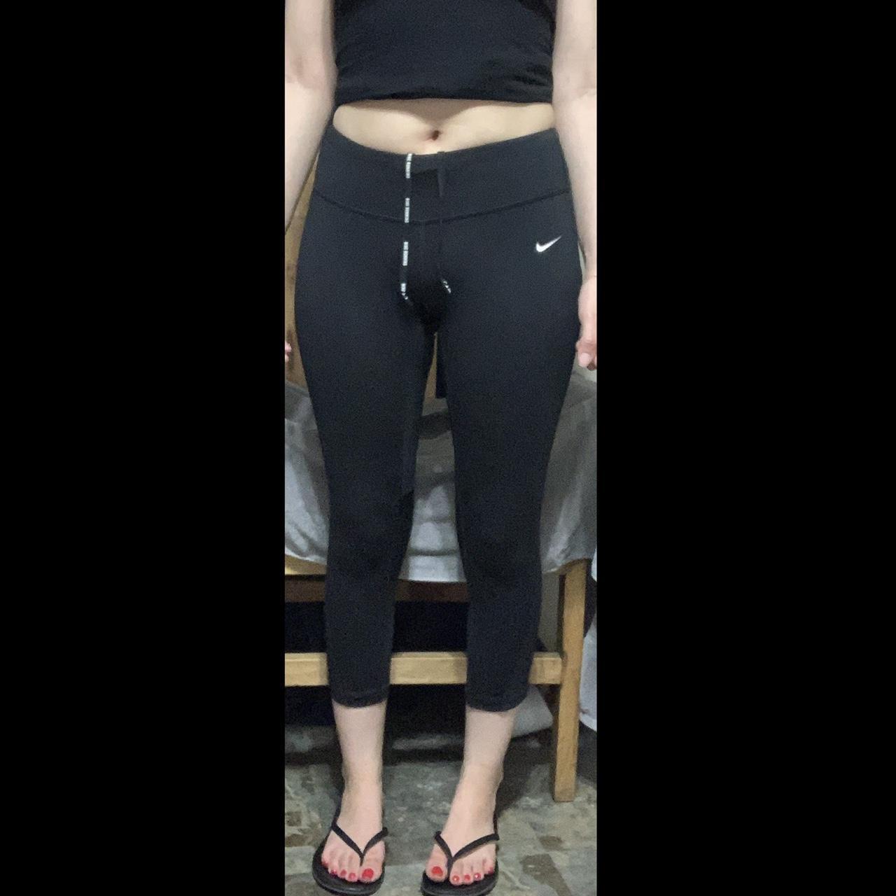 Black NIKE pro running cropped ankle leggings with - Depop