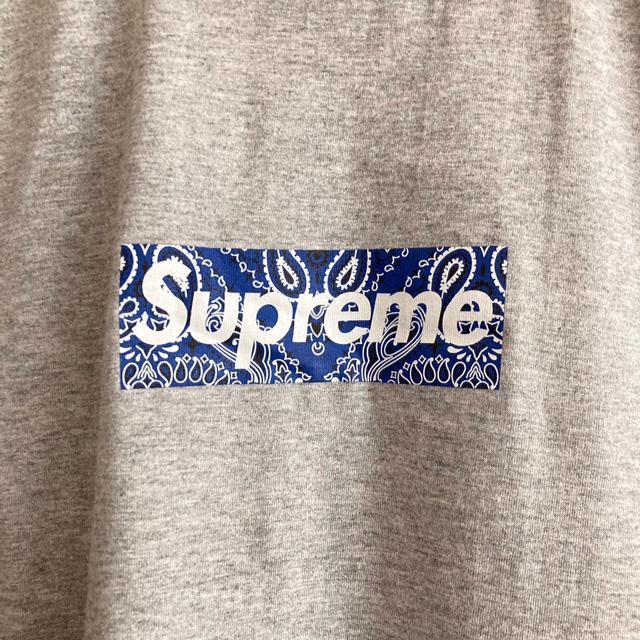 SUPREME FW19 BANDANA BOX-LOGO TEE SWEATSHIRT SIZE:... - Depop