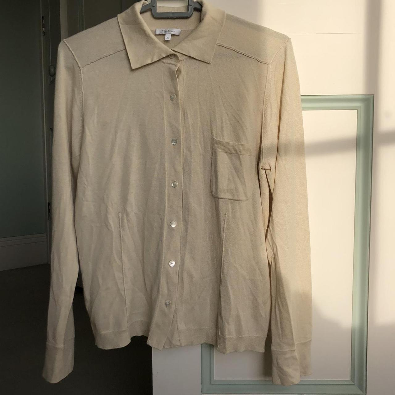 Max Mara knit polo shirt in cream/ beige! Reminds me... - Depop