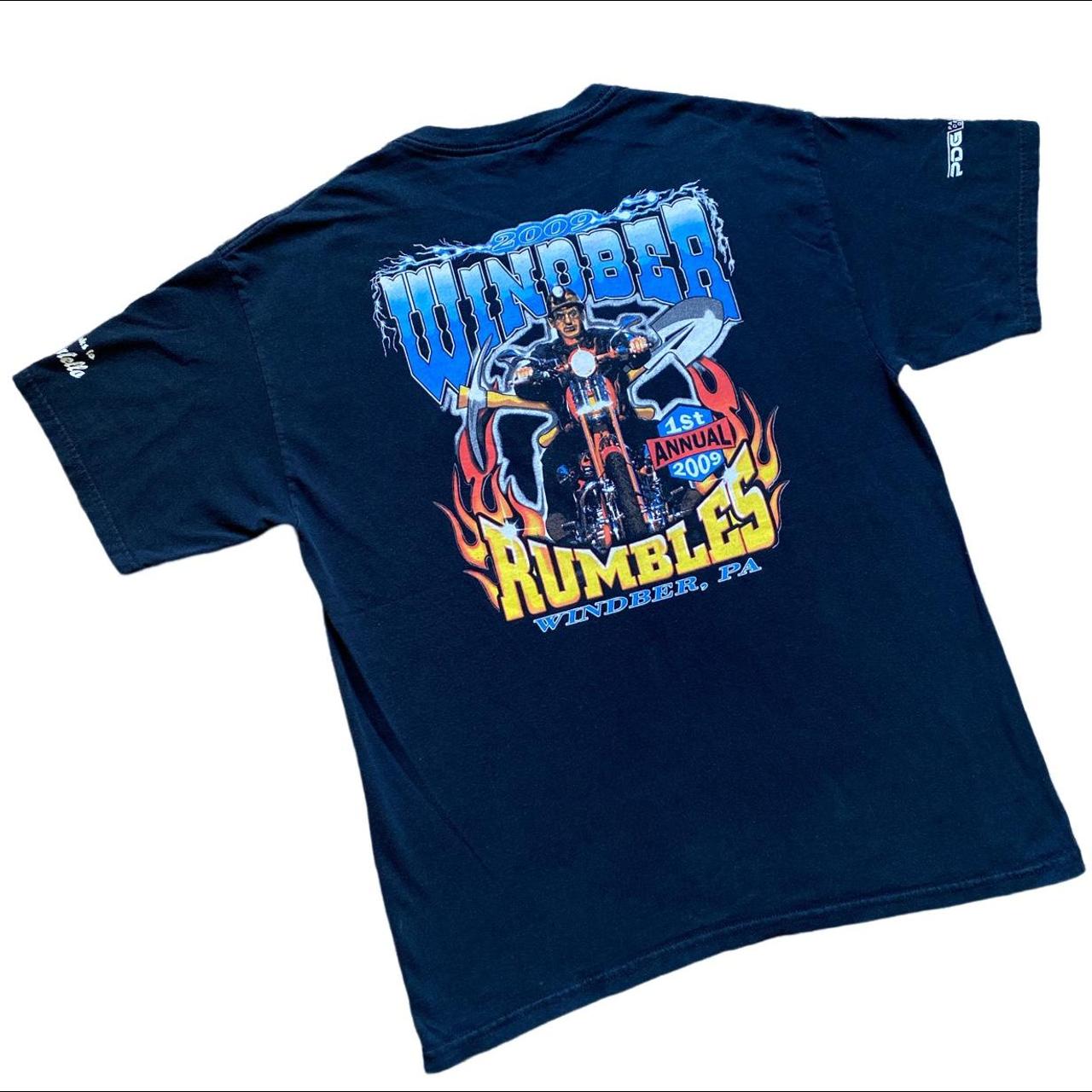 Y2K Biker Tee Shirt Windber Pennsylvania Rumbles... Depop