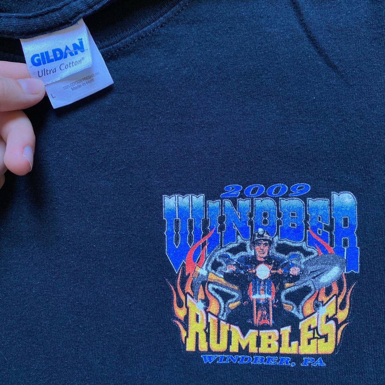 Y2K Biker Tee Shirt Windber Pennsylvania Rumbles... Depop