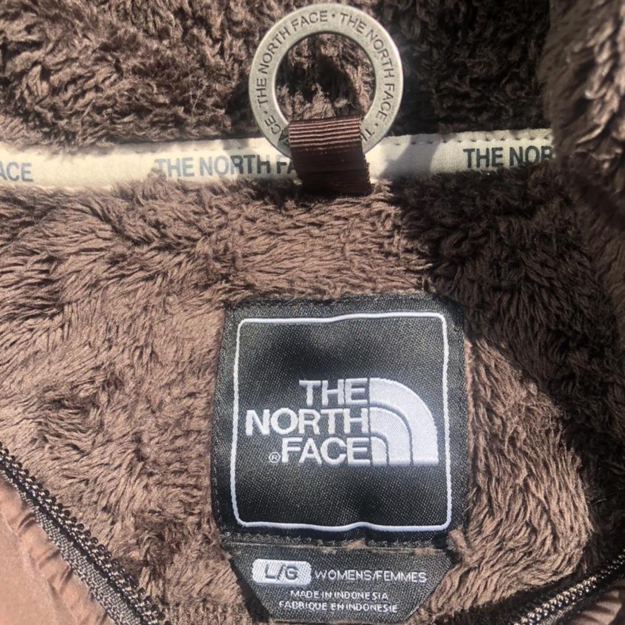 the perfect brown fuzzy The North Face jacket... - Depop