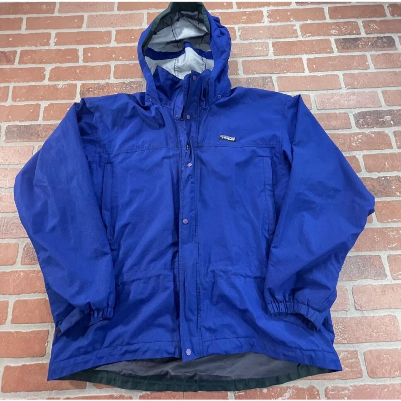 Patagonia Full Zip Nylon Jacket Hidden Hood Blue... - Depop