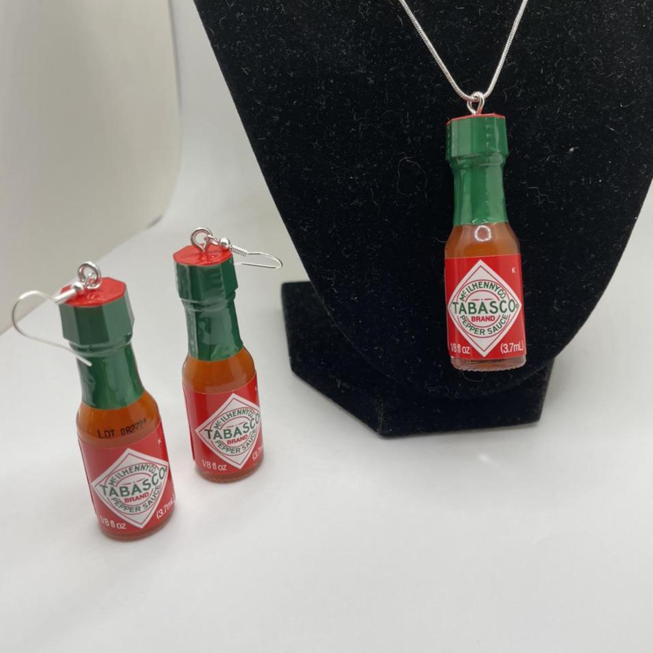 Hot Sauce Keychain with Real Mini Tabasco Sauce Bottle
