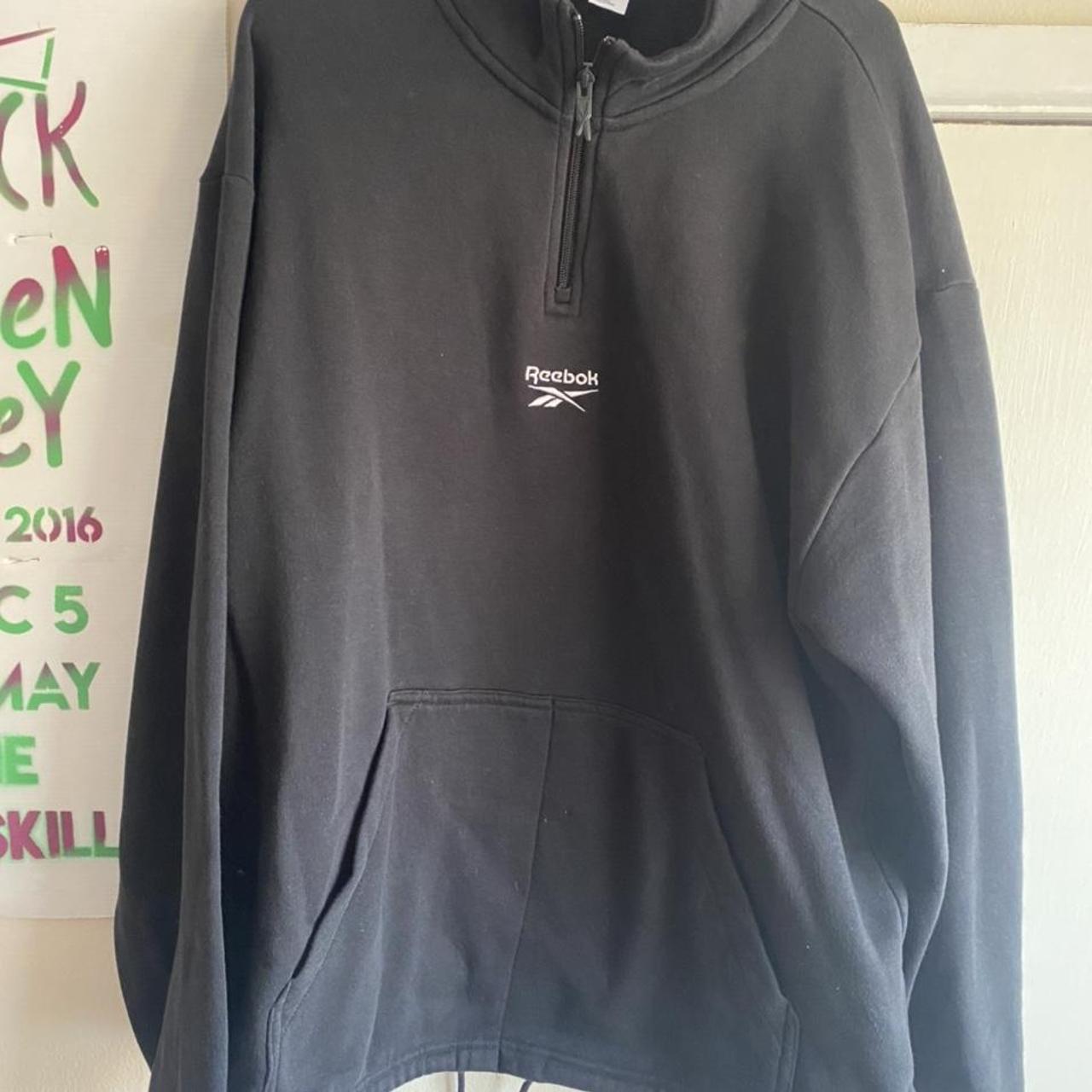 Reebok quater zip fleece/jumper Black Amazing... - Depop