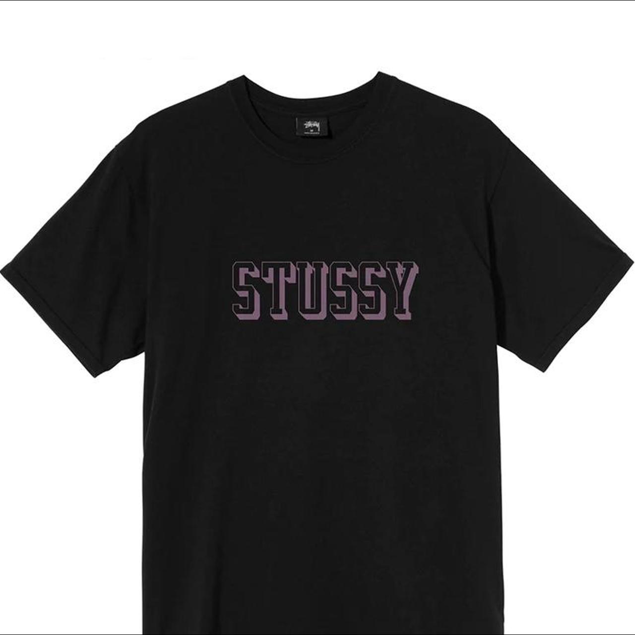 Stussy 3d collegiate pigment dyed tee Black and... - Depop