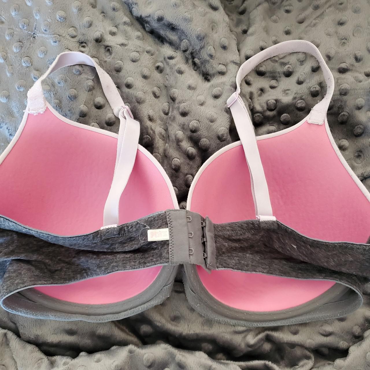 VS Pink subtle light pink with grey bra Preloved!