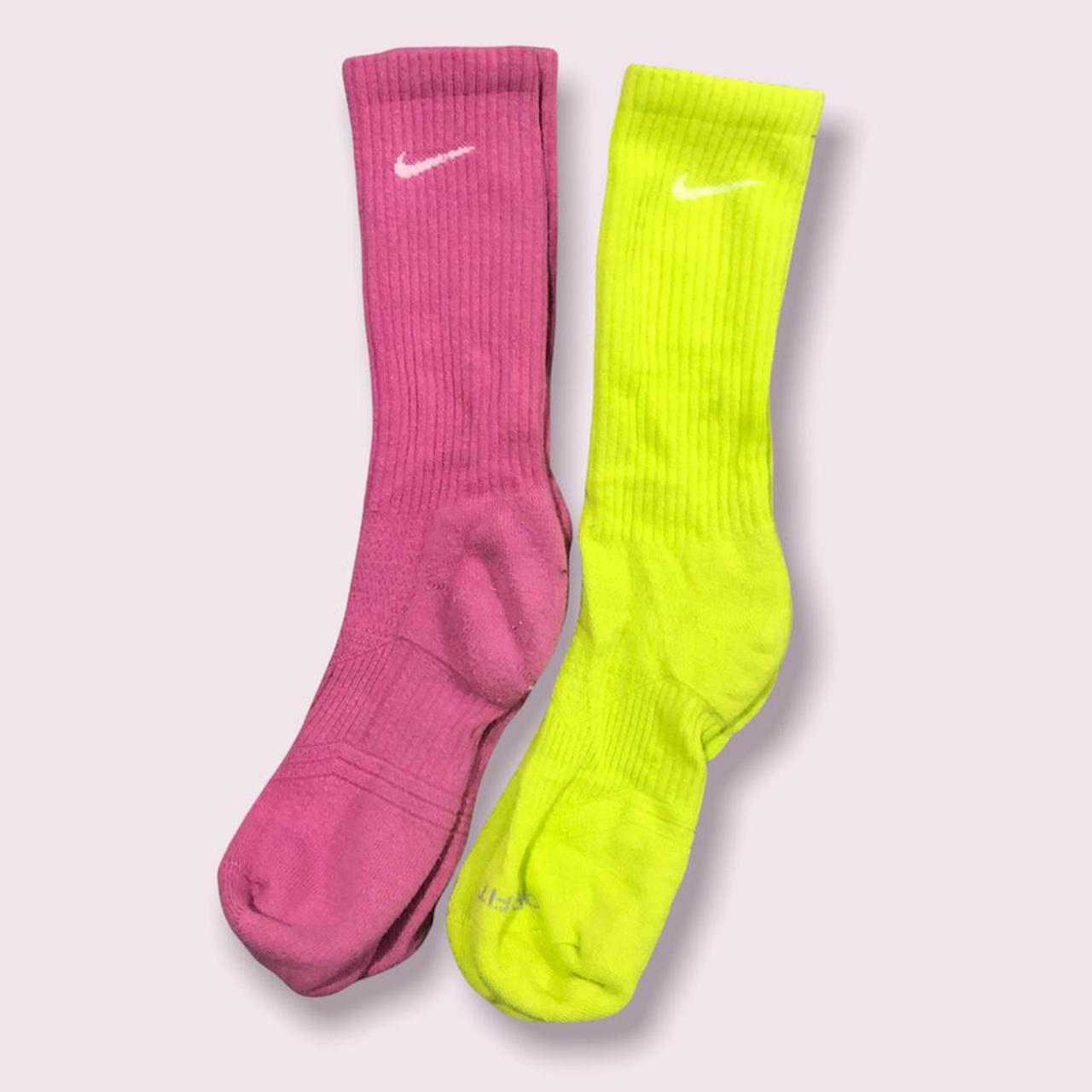 Nike DriFit Socks 2 Pairs Pink & Lime... Depop