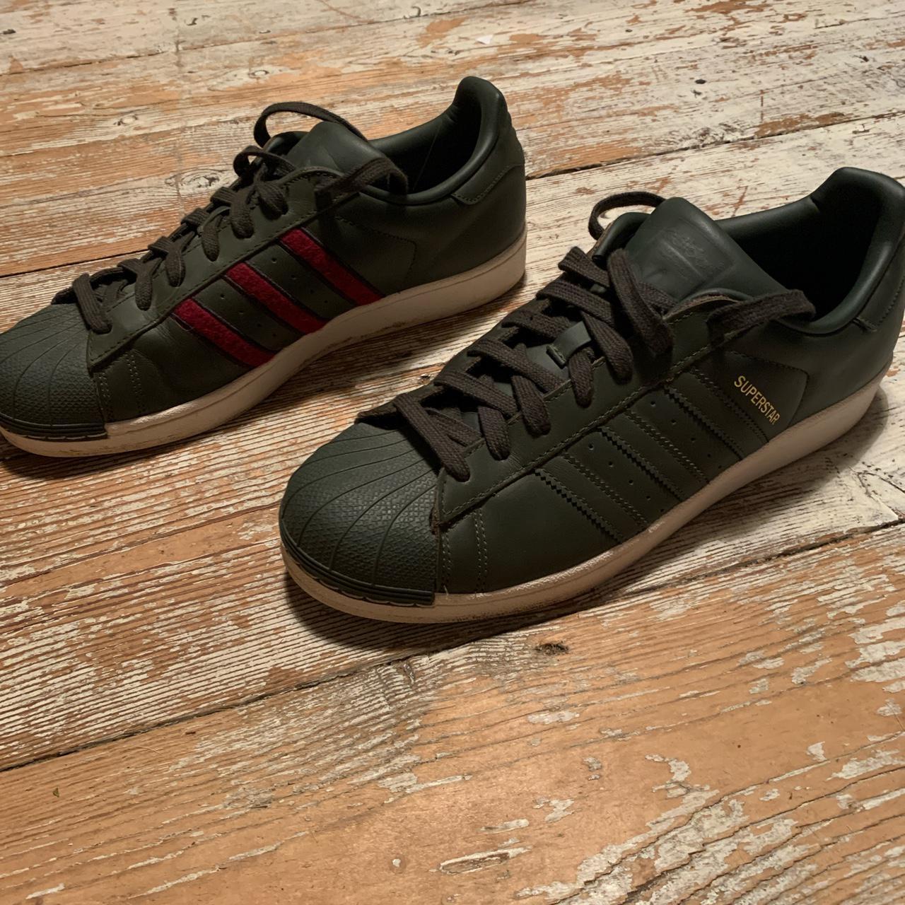 adidas superstar green and red stripes