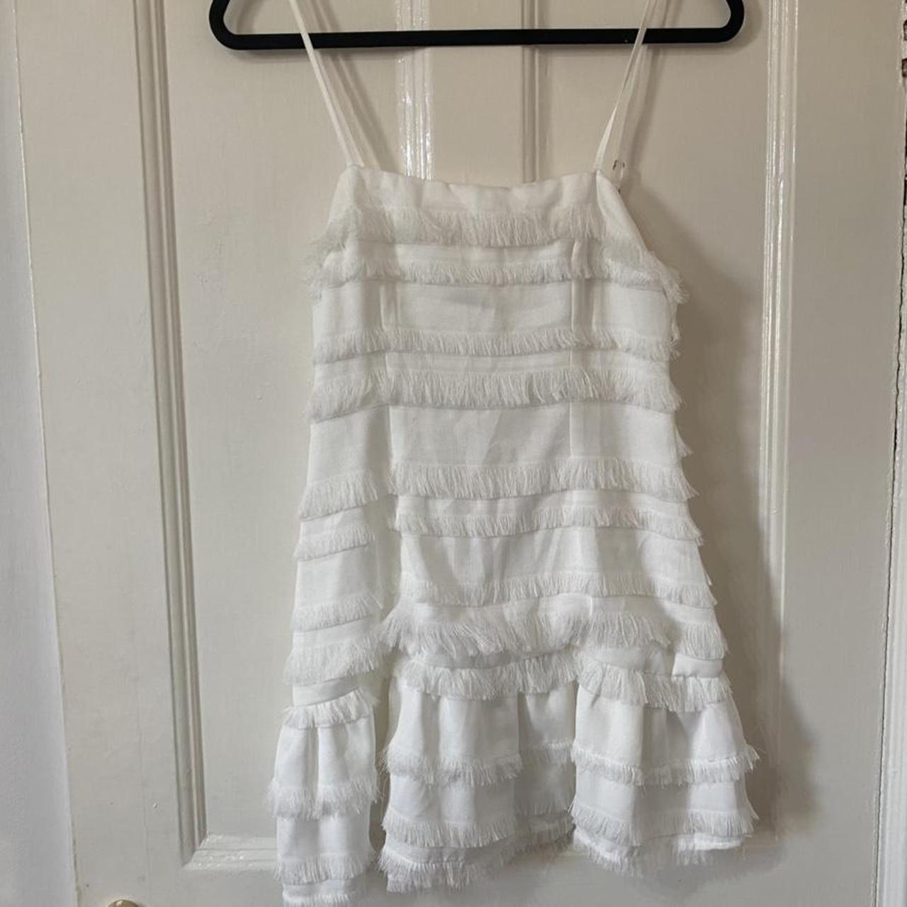 Princess Polly white tassel strappy mini dress /... - Depop