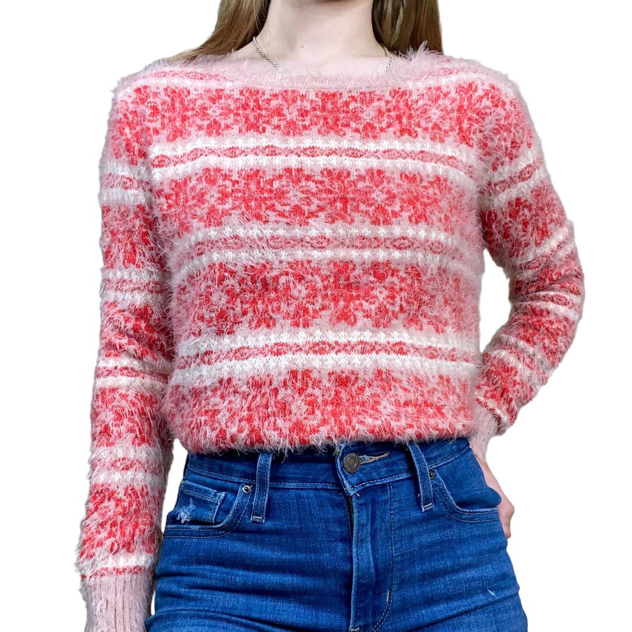 Jessica Simpson Fuzzy Fair Isle Sweater Size... - Depop