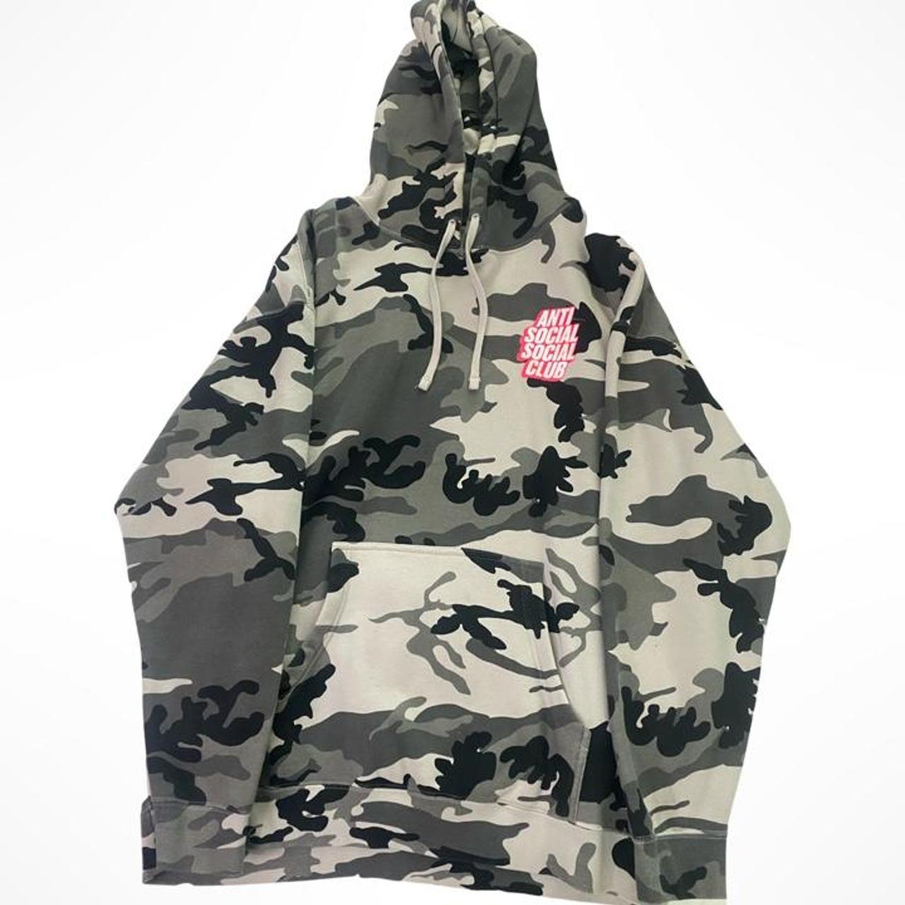 Anti Social Social Club Grey Pink Camo Hoodie Depop