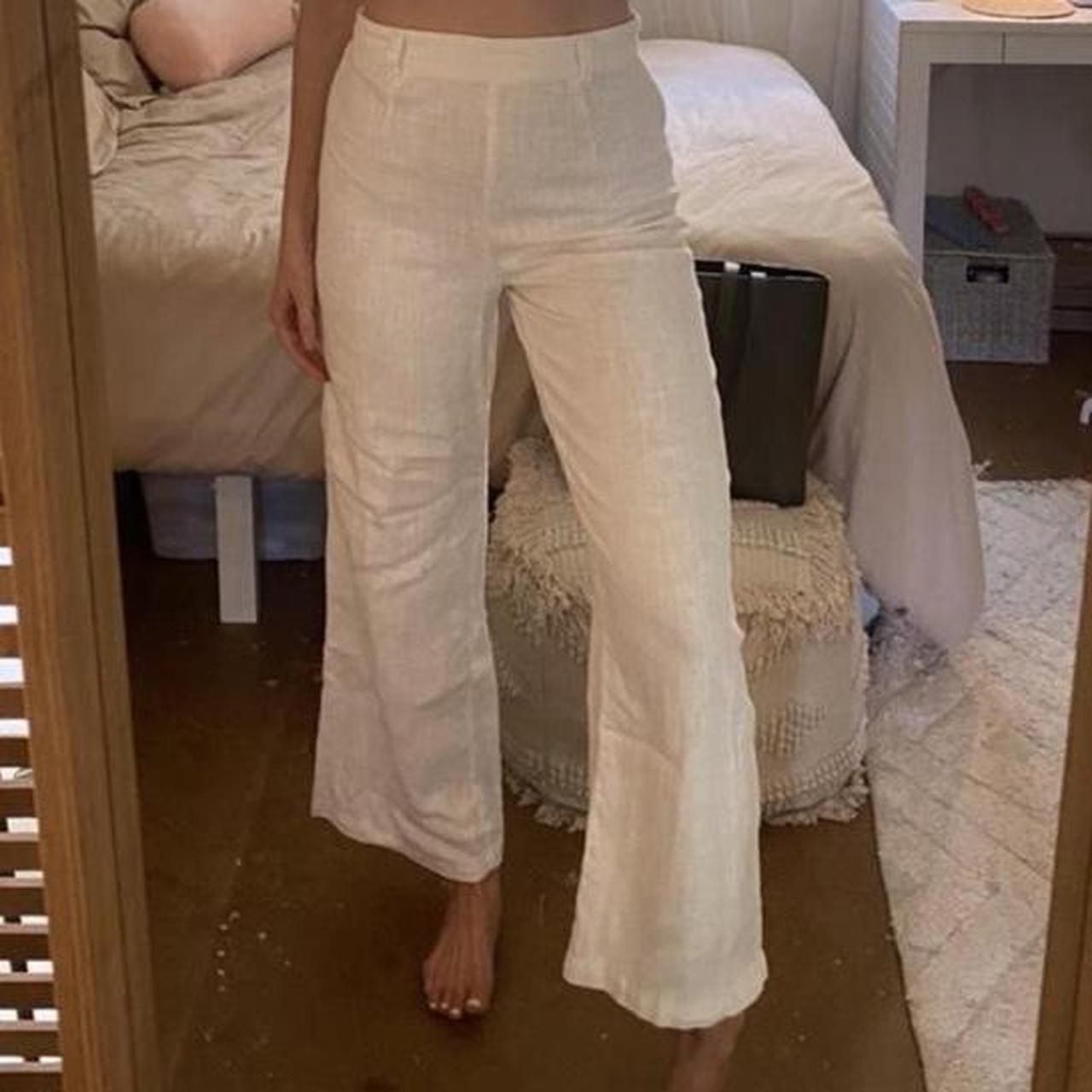 Glassons white linen pants. Repop. Were too long for... - Depop