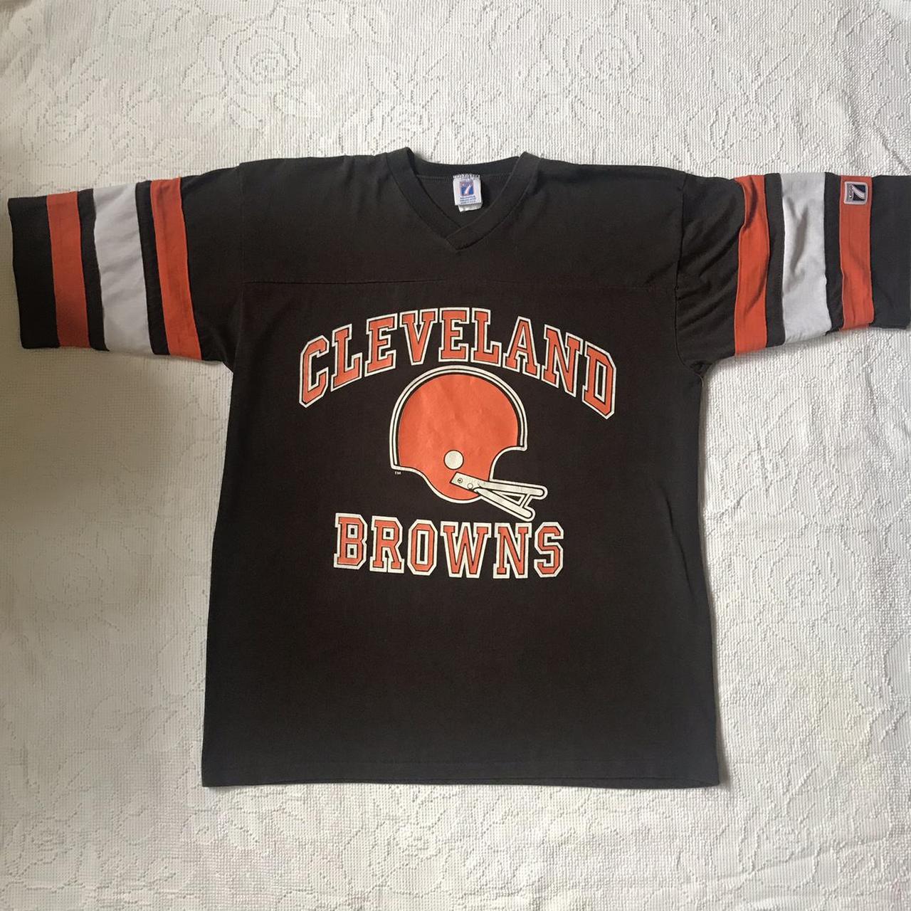 Vintage Cleveland Browns Brown Logo 7 T Shirt Size: XL New