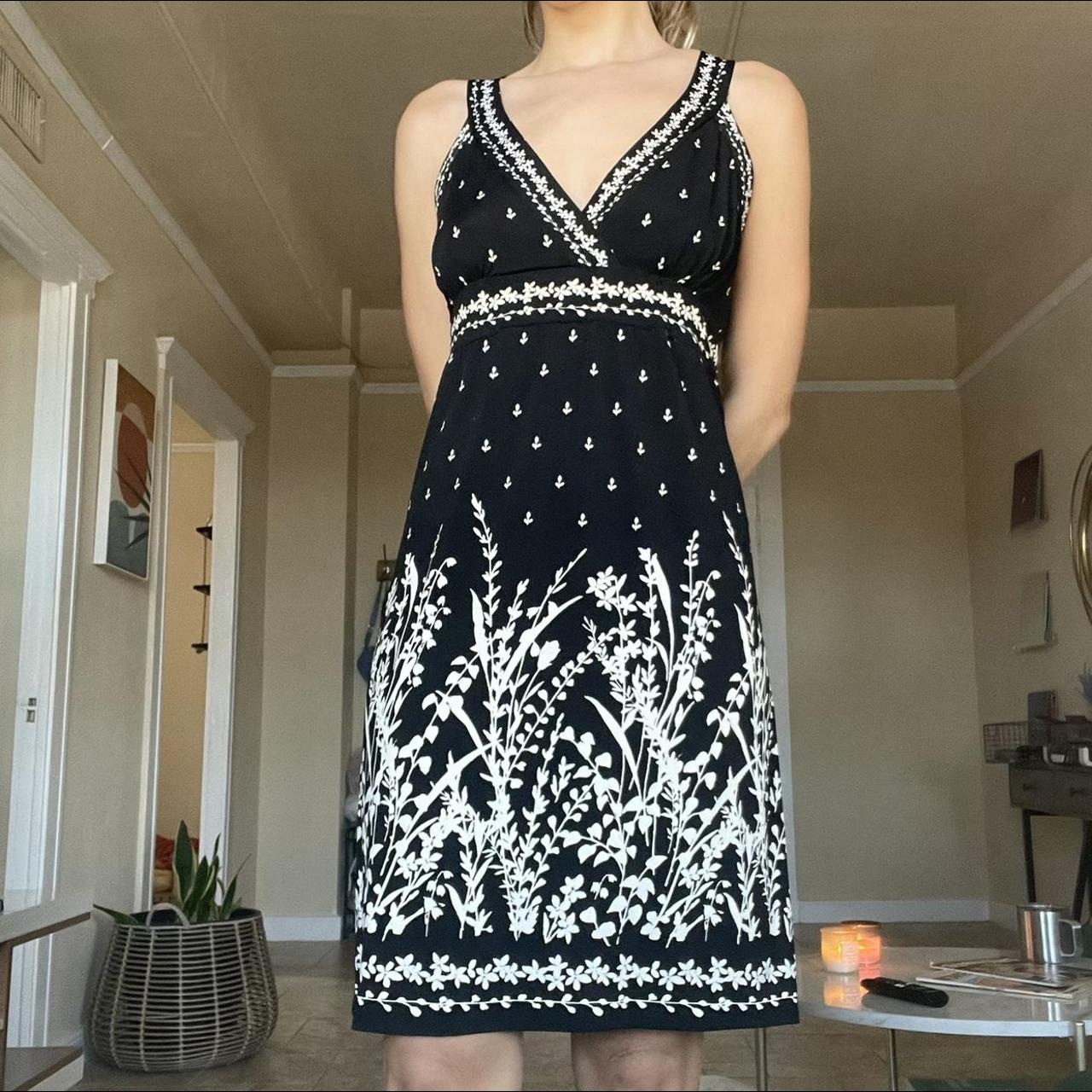 max studio black and white dress