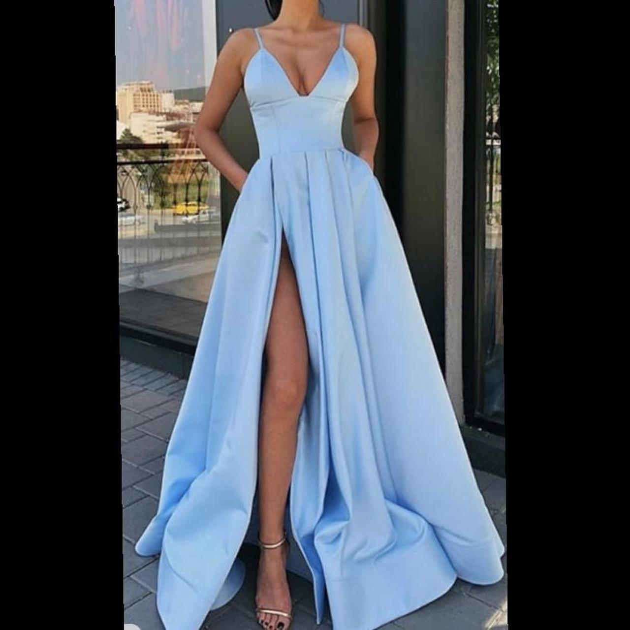 Baby blue debs dress Perfect condition, dry cleaned... Depop