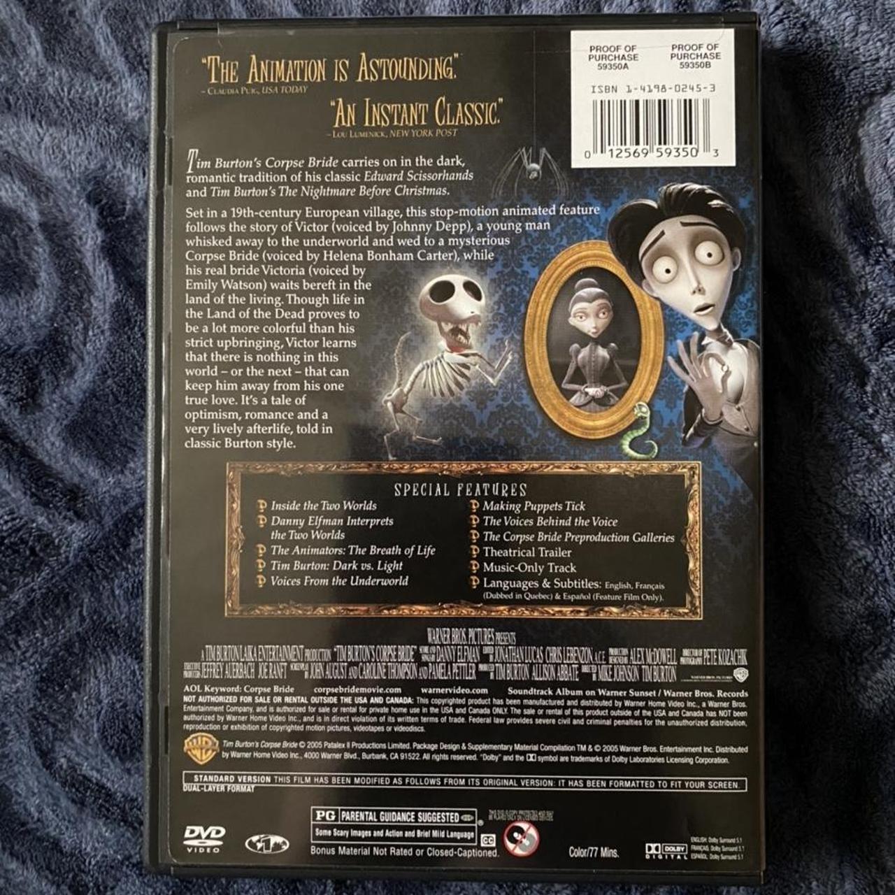 Tim Burtons Corpse Bride Full Screen Dvd Brand New Depop