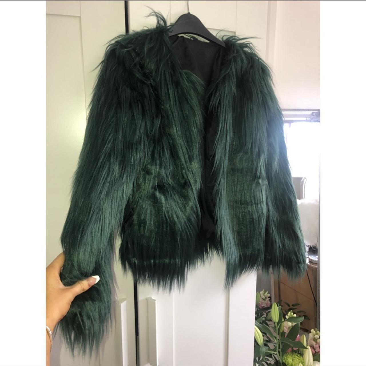 Selling This Emerald Green Faux Fur Coat Jacket Depop 4721