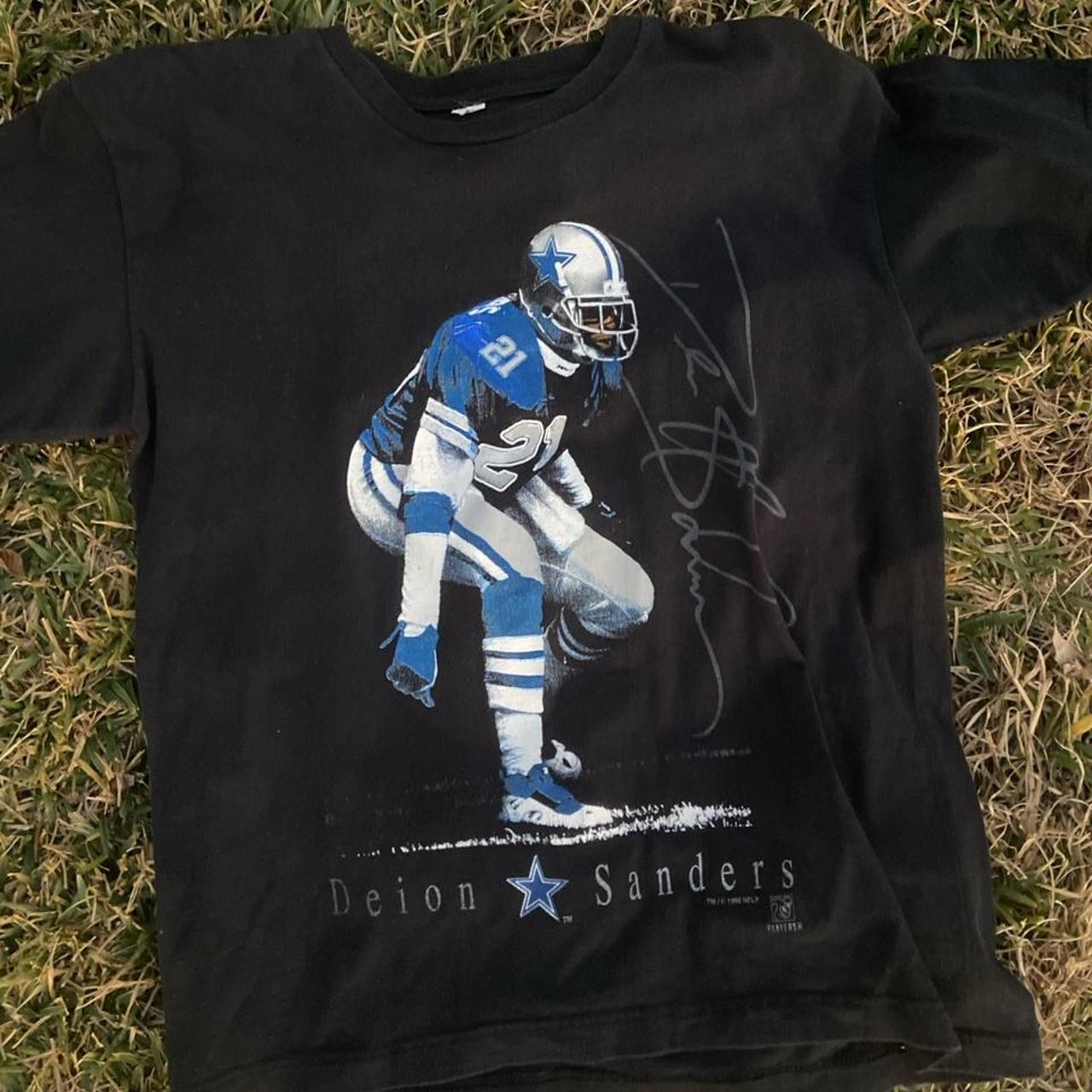 Vintage 90's Deion Sanders Dallas Cowboys T-shirt - Depop