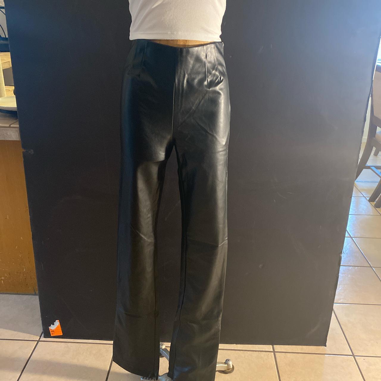 Zara faux leather pants size medium new with tags - Depop