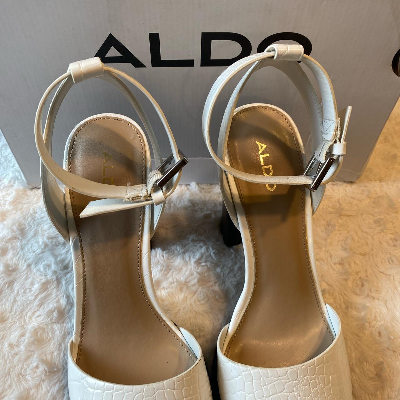 Aldo White Heels Size 85 New With Box Depop 2867