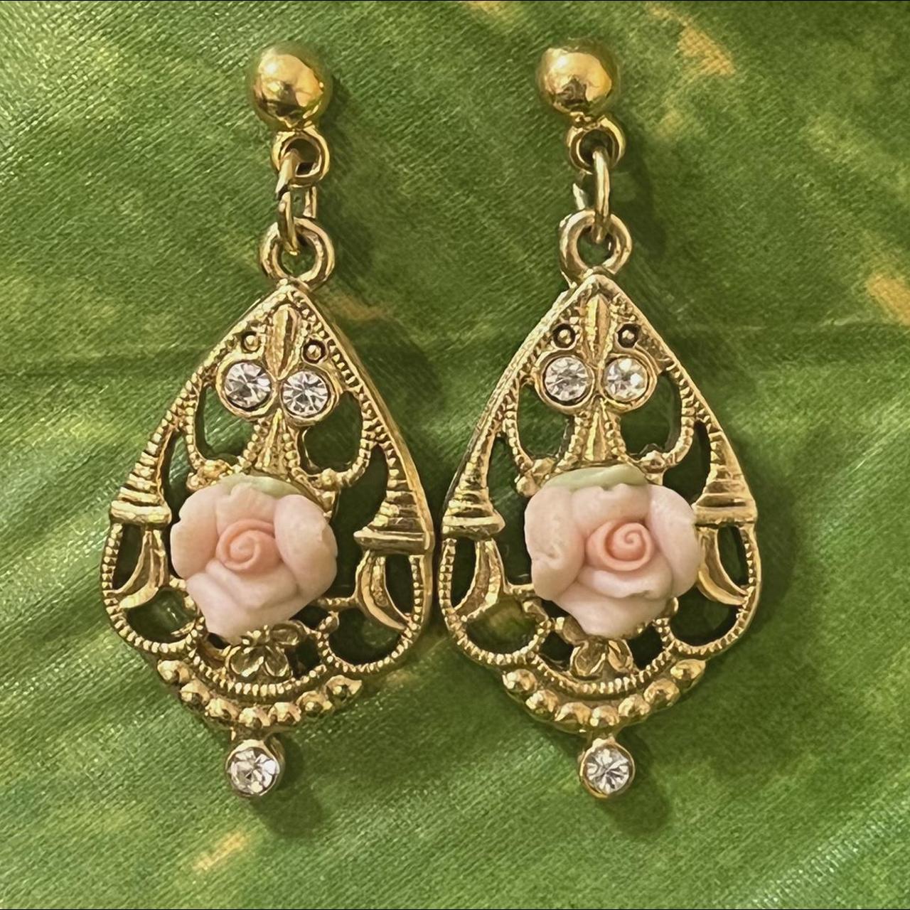 1928 Collection Porcelain Rose earrings ! Super... - Depop