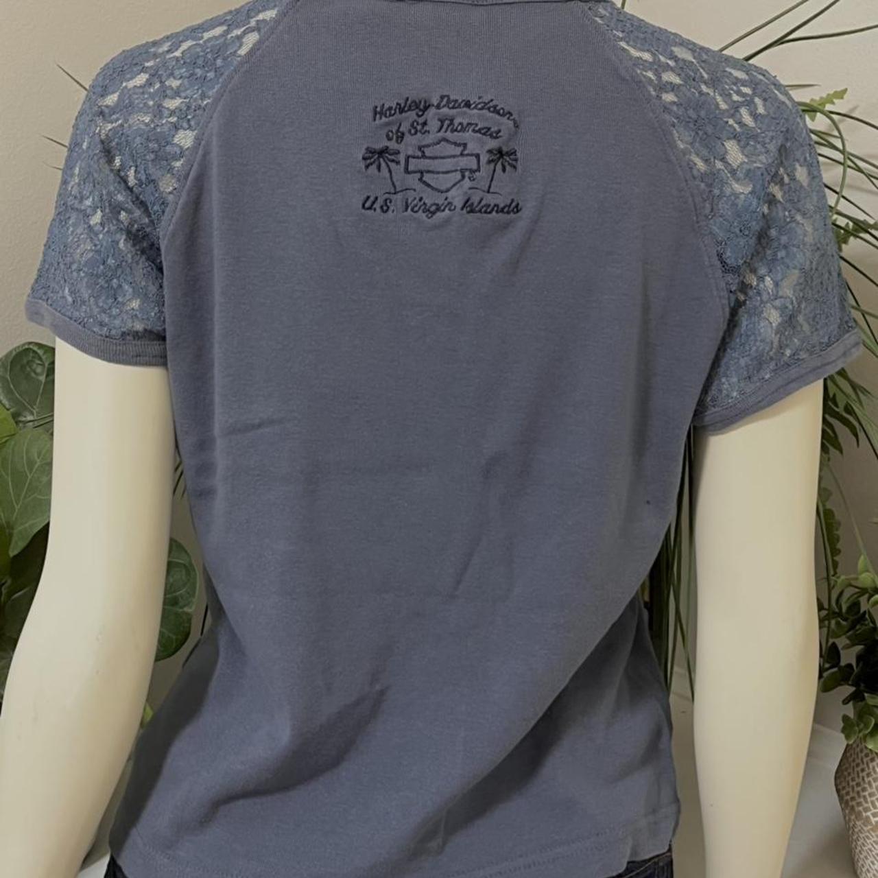 Harley Davidson vintage baby doll tee with lace... Depop