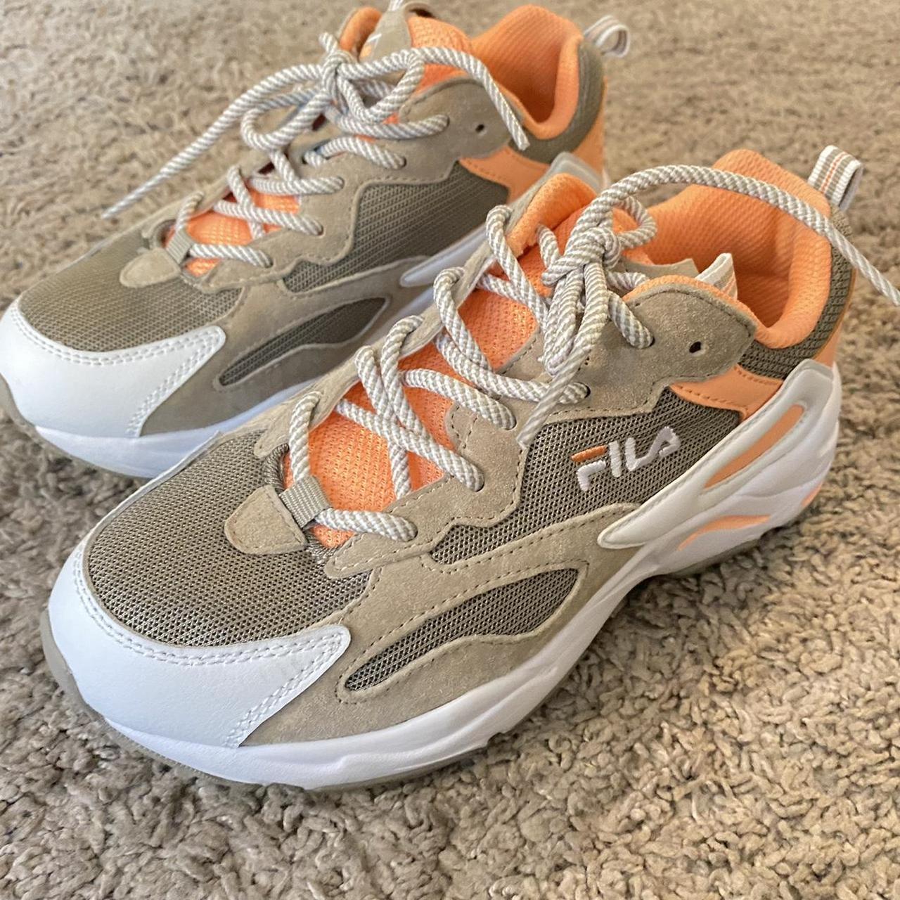 orange fila trainers