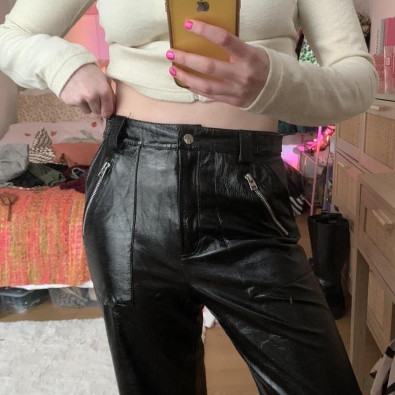 Topshop brand liquid leather leggings. Brand new - Depop