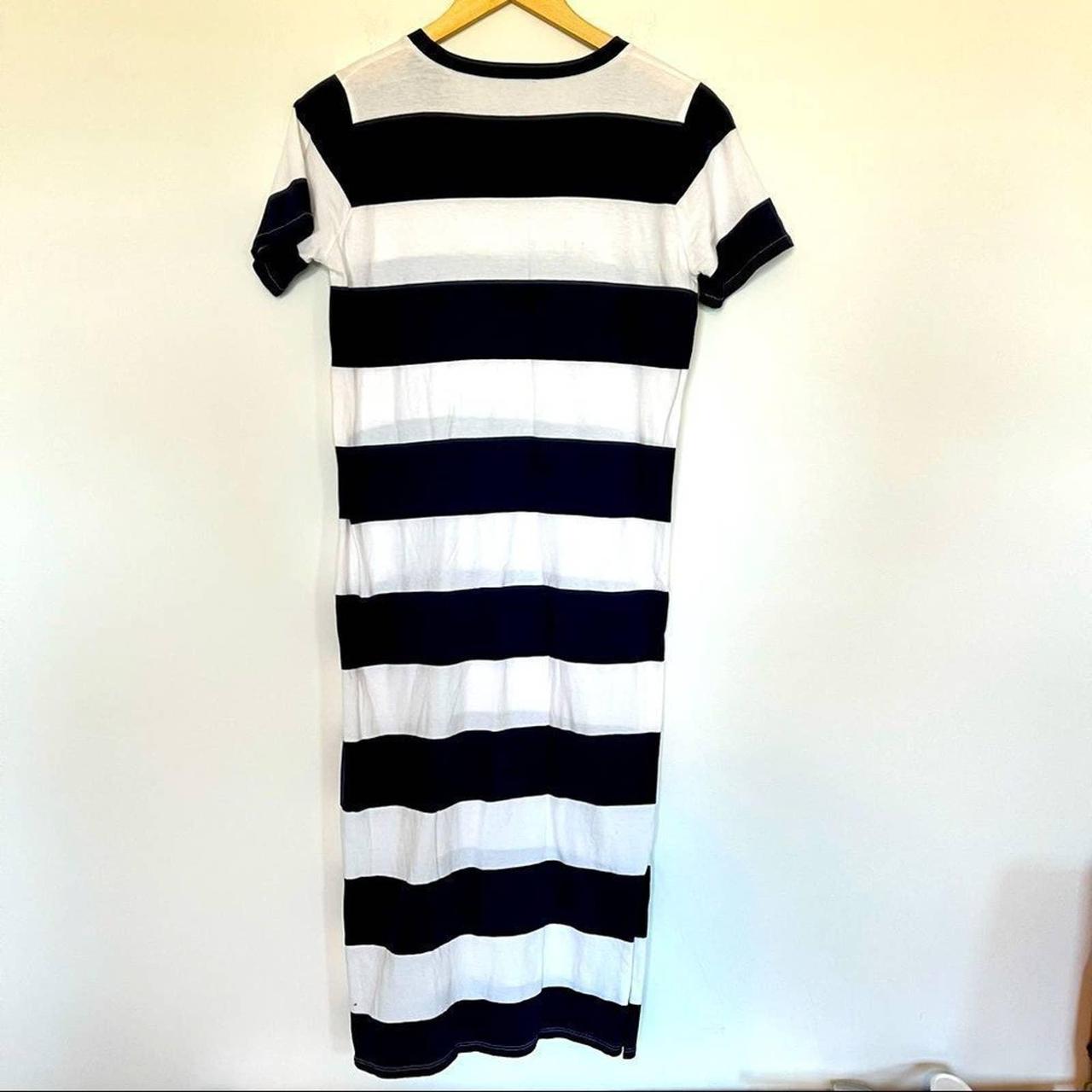 J.Crew Women's Blue and White Dress | Depop