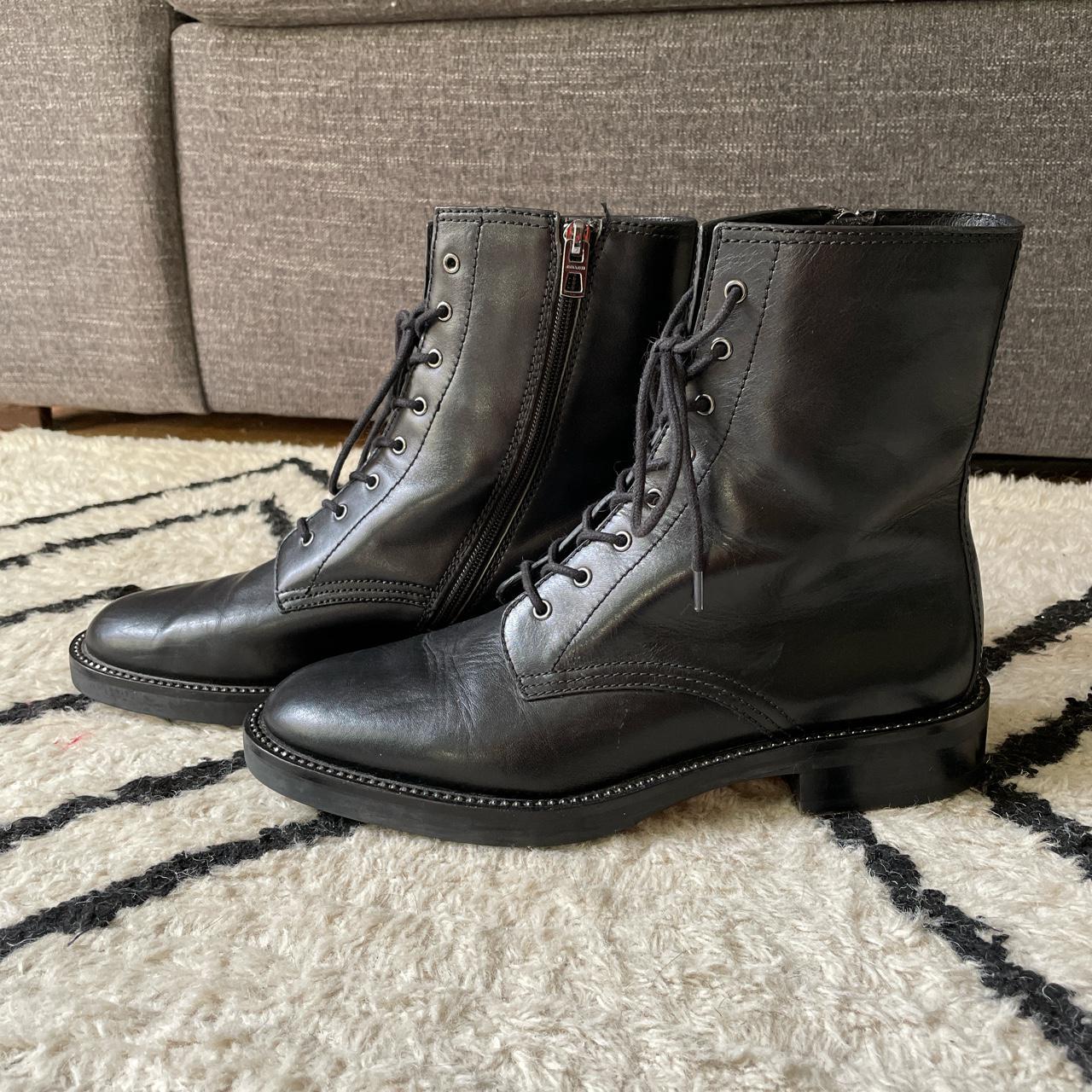 Coach Women's Black and Silver Boots | Depop