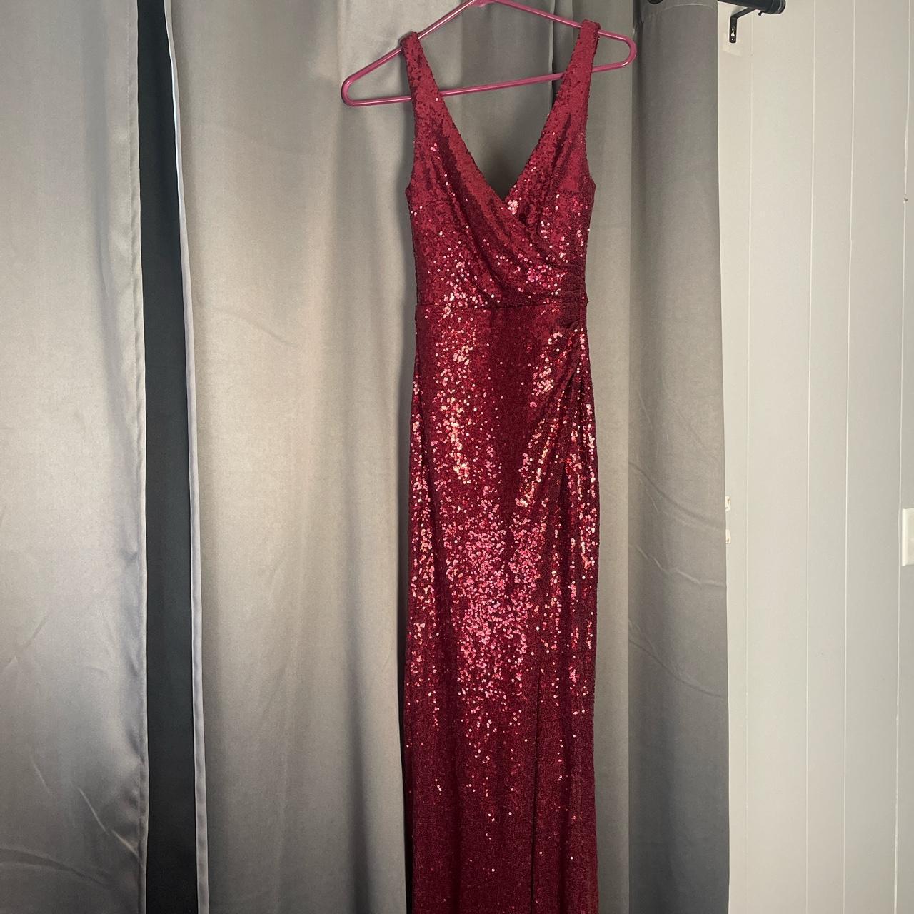 B Darlin Women's Burgundy Dress | Depop