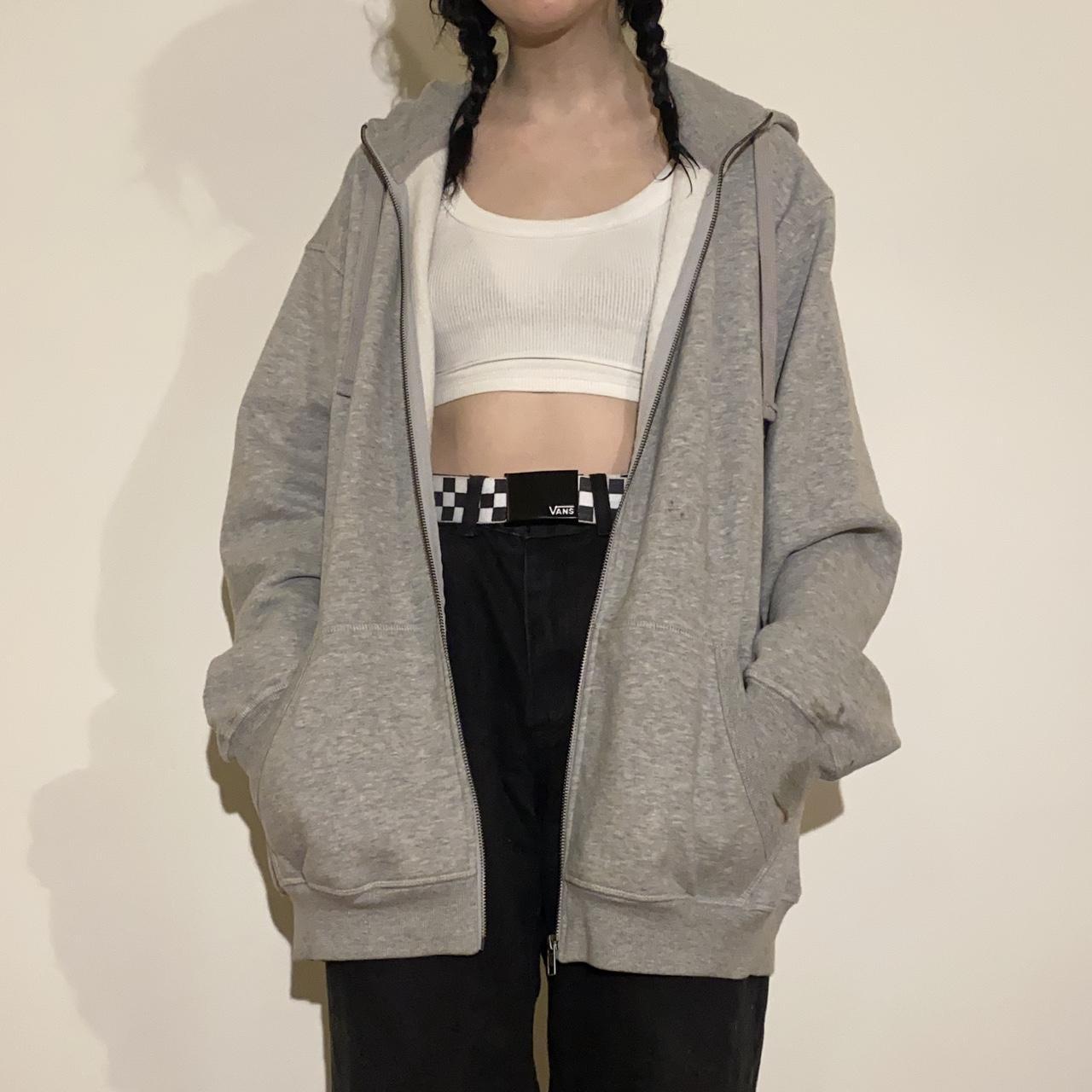 grey oversized zip up jacket ★ — size XXL — no... Depop