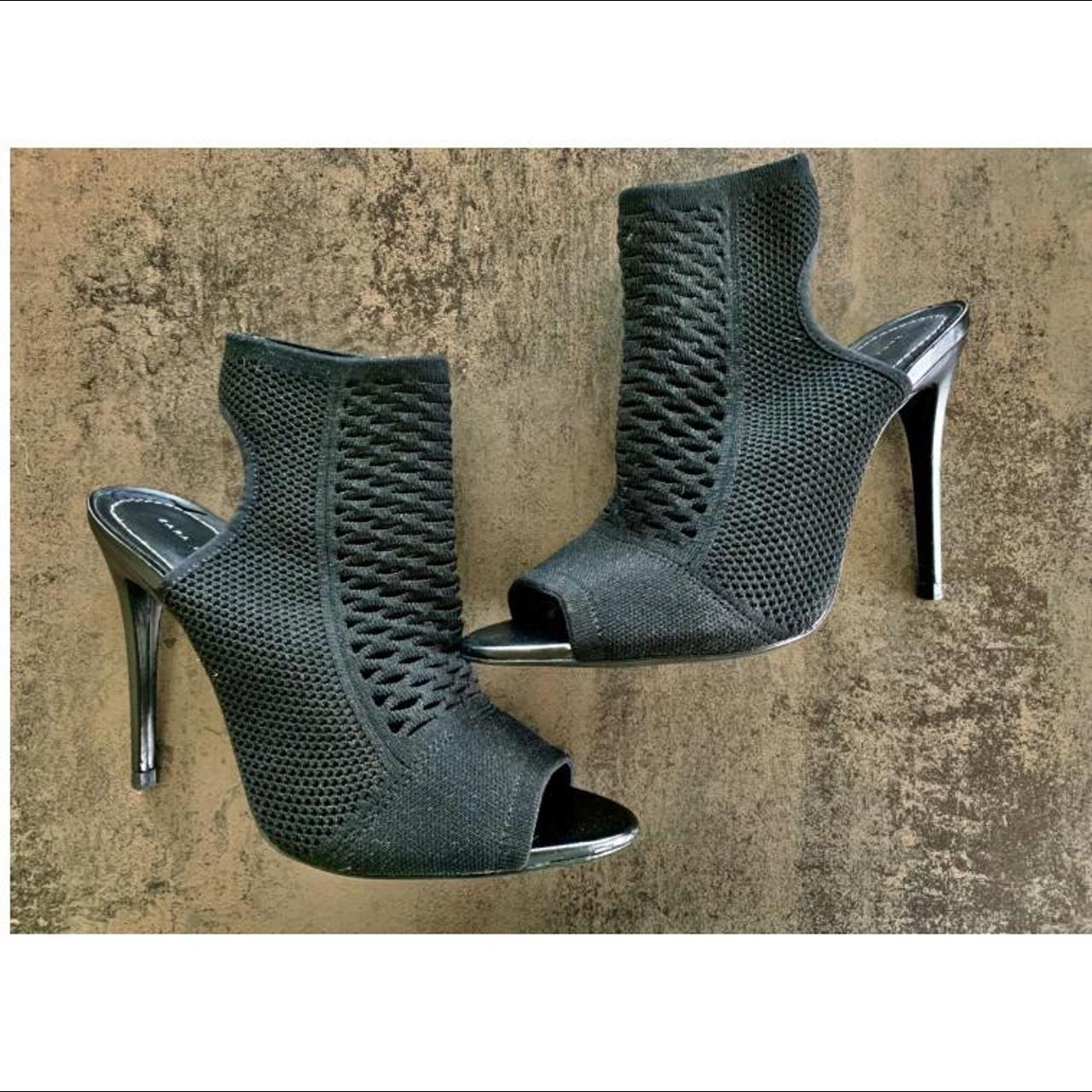 ZARA Open Toe Sock Heels • knitted fabric • great... Depop