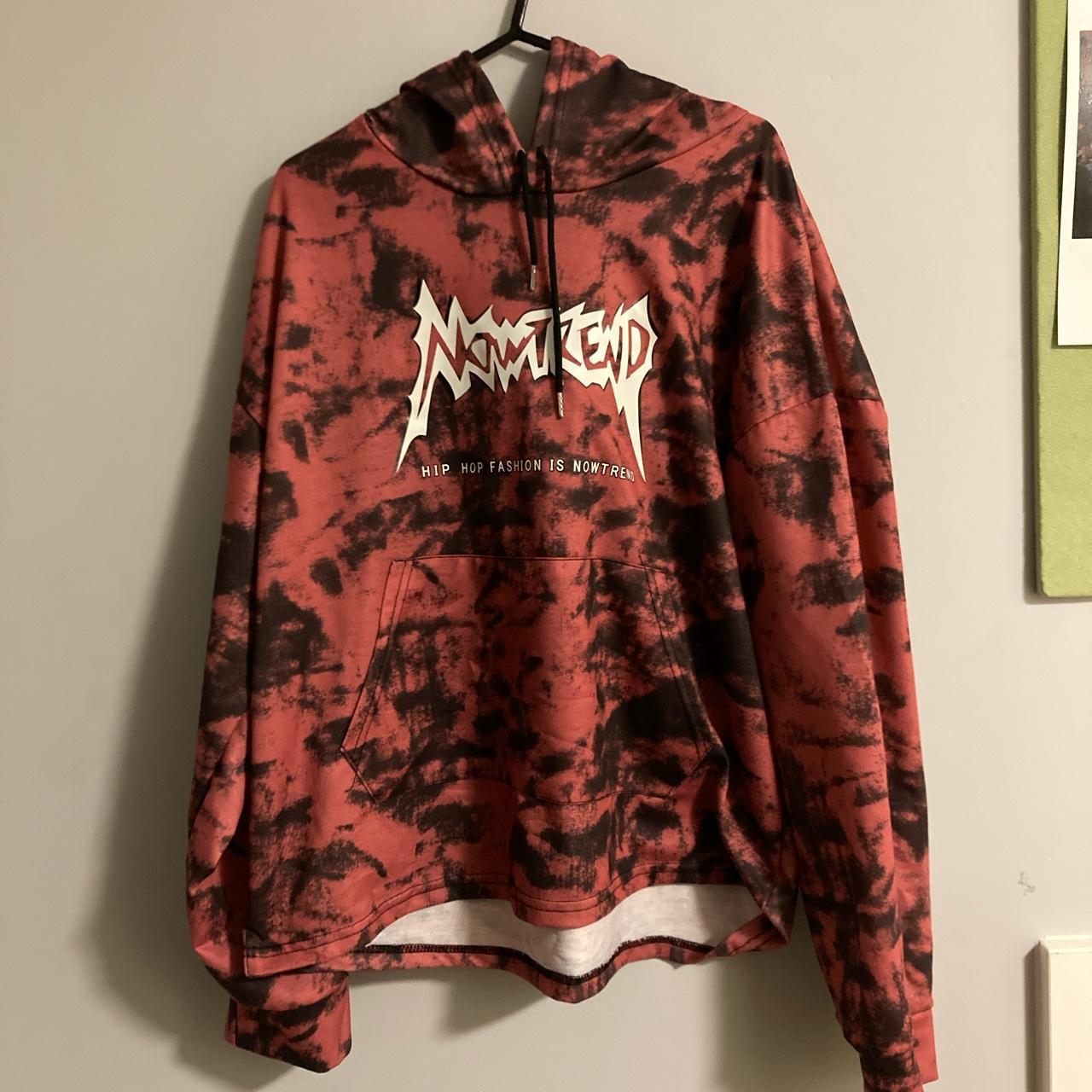 grunge graphic hoodie fits well in s-m looks good on... - Depop