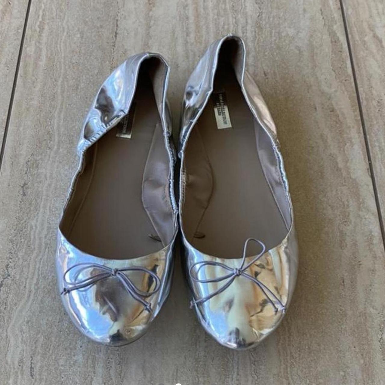 Zara Women's Silver Ballet-shoes | Depop