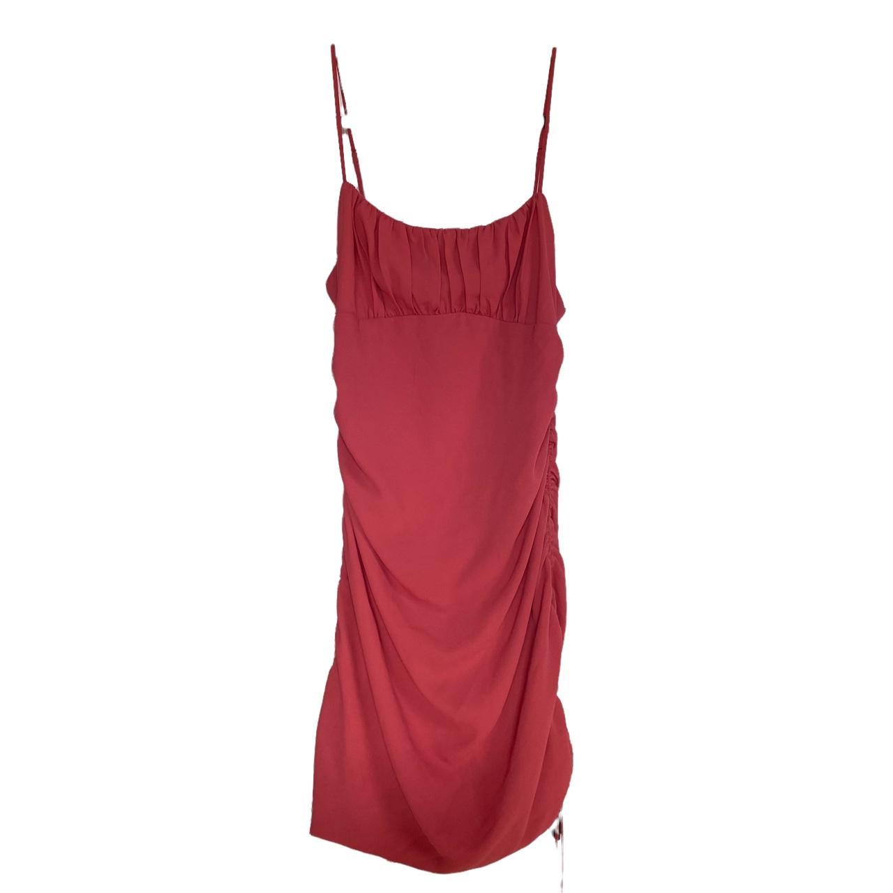 Deep pink ruffle dress with adjustment straps on the... Depop