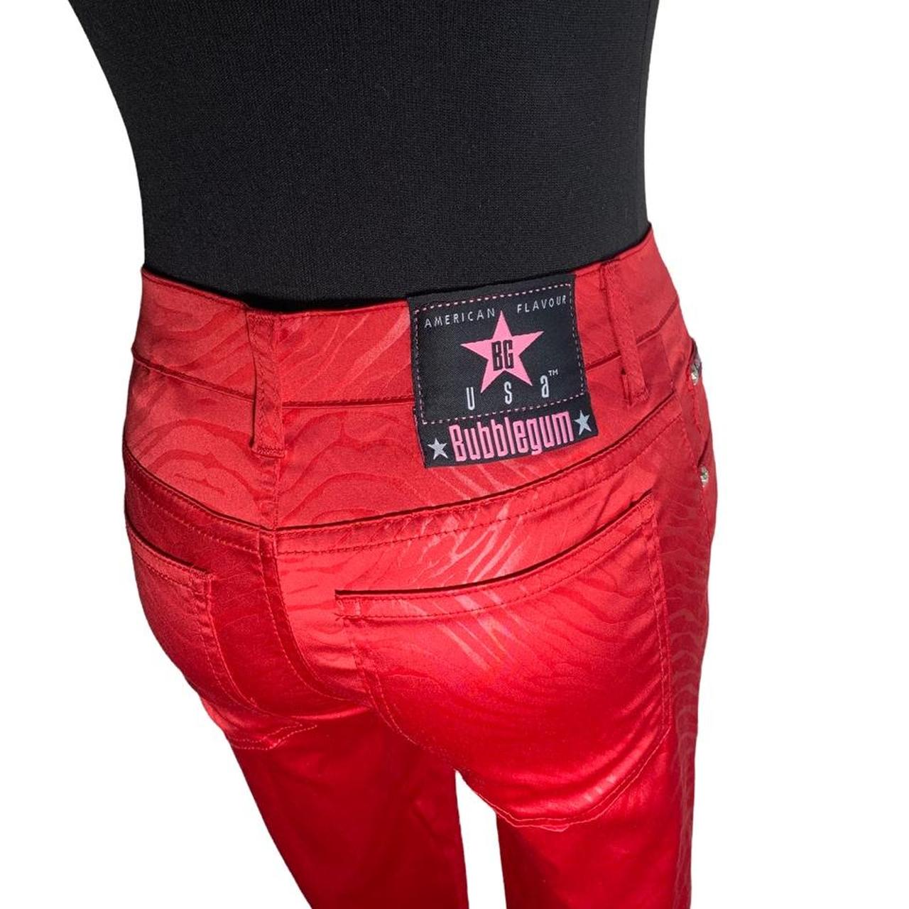 Bubblegum Vintage Pants Red Midrise Zebra Pants 67... Depop